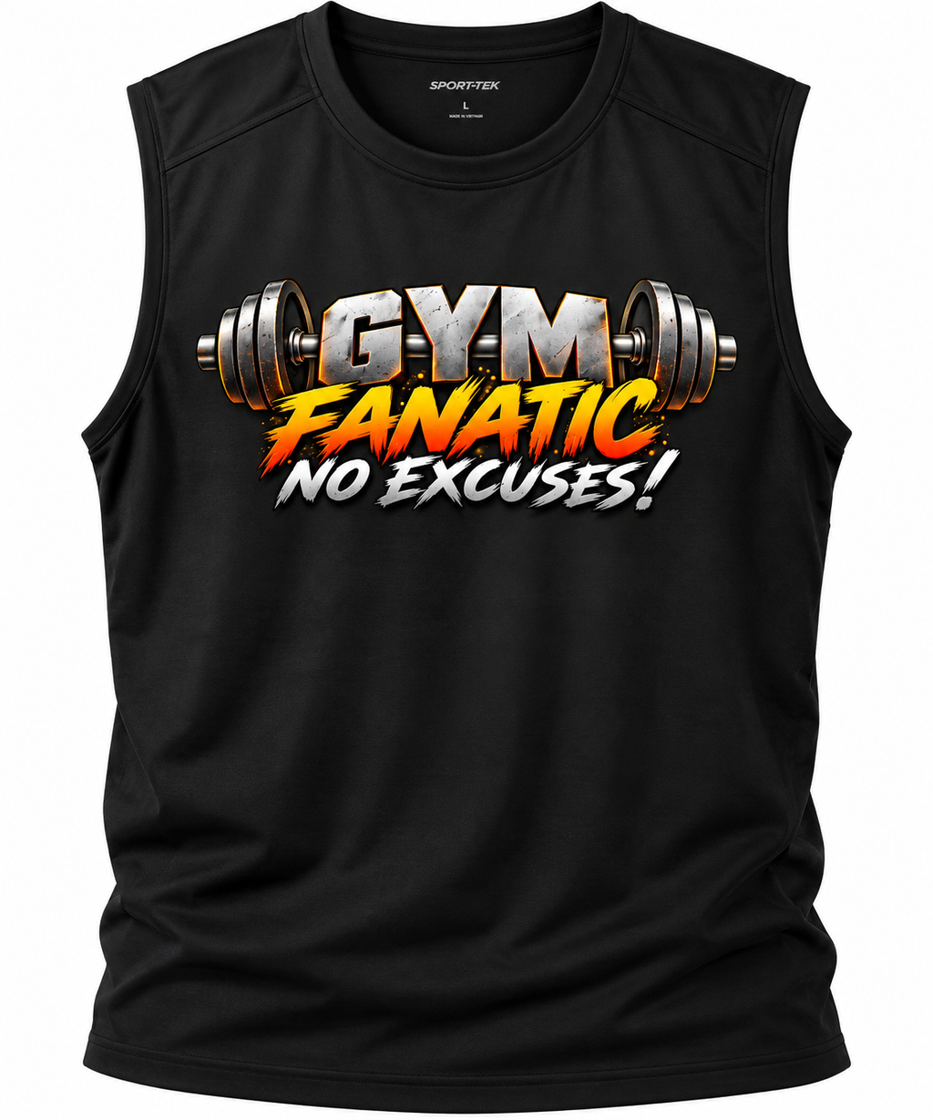 SatsandStripes.com Gym Fanatic No Excuses Compression Tee – Men’s Moisture-Wicking Performance Workout Shirt Black