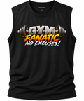 SatsandStripes.com Gym Fanatic No Excuses Compression Tee – Men’s Moisture-Wicking Performance Workout Shirt Black