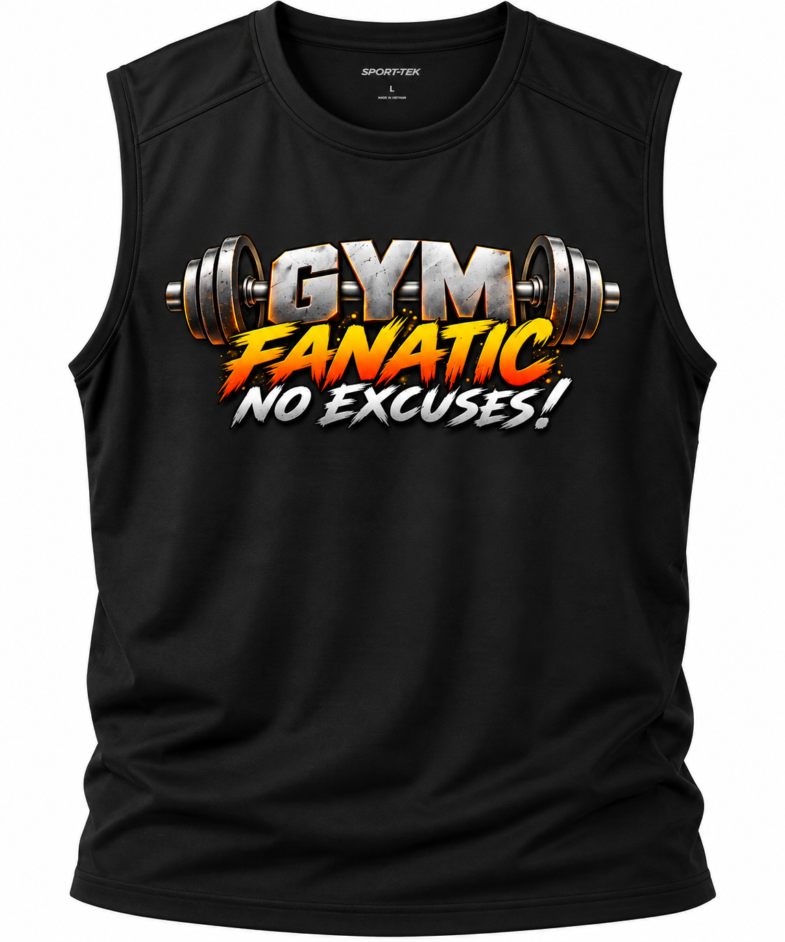SatsandStripes.com Gym Fanatic No Excuses Compression Tee – Men’s Moisture-Wicking Performance Workout Shirt Black