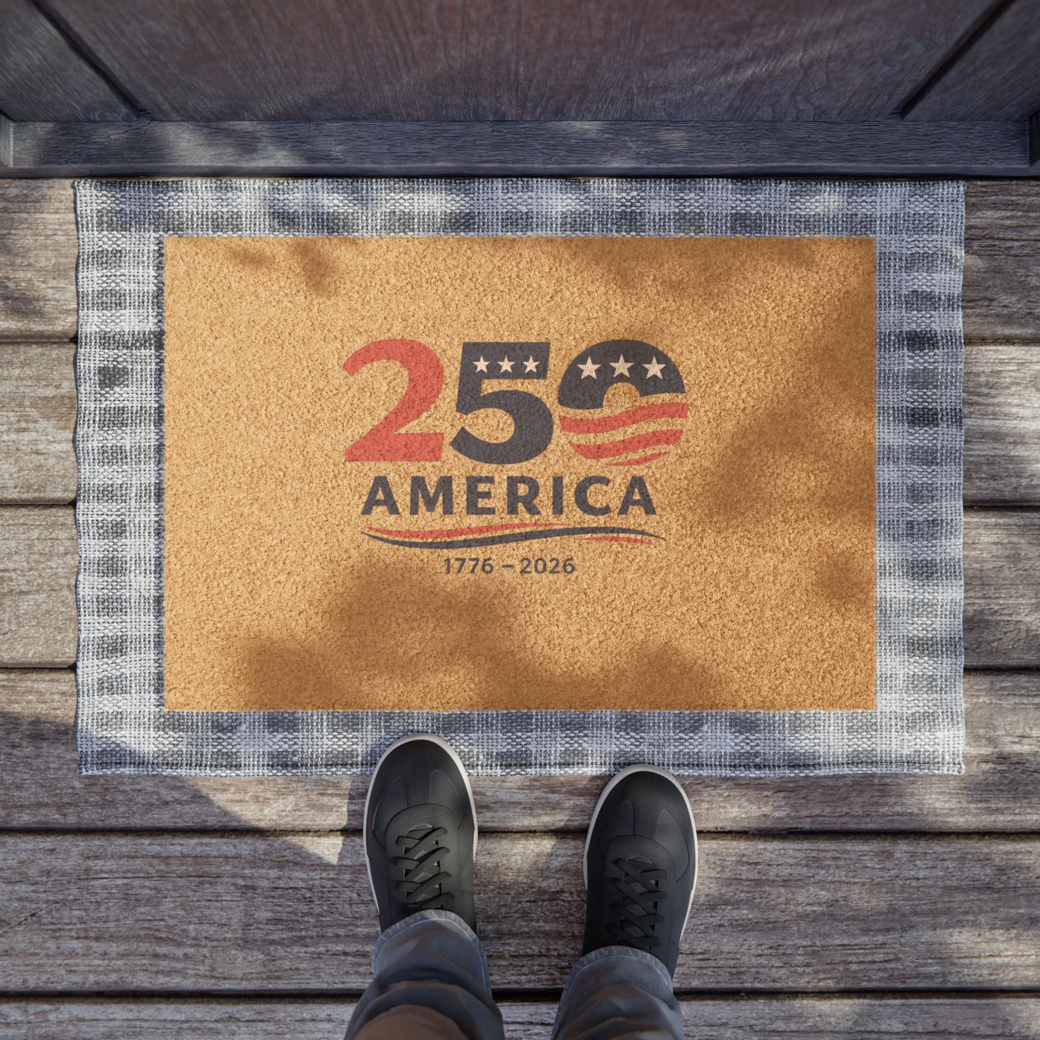 America 250 Doormat 1776-2026 Patriotic Welcome Mat USA 250th Anniversary Independence Mat 24" × 16"