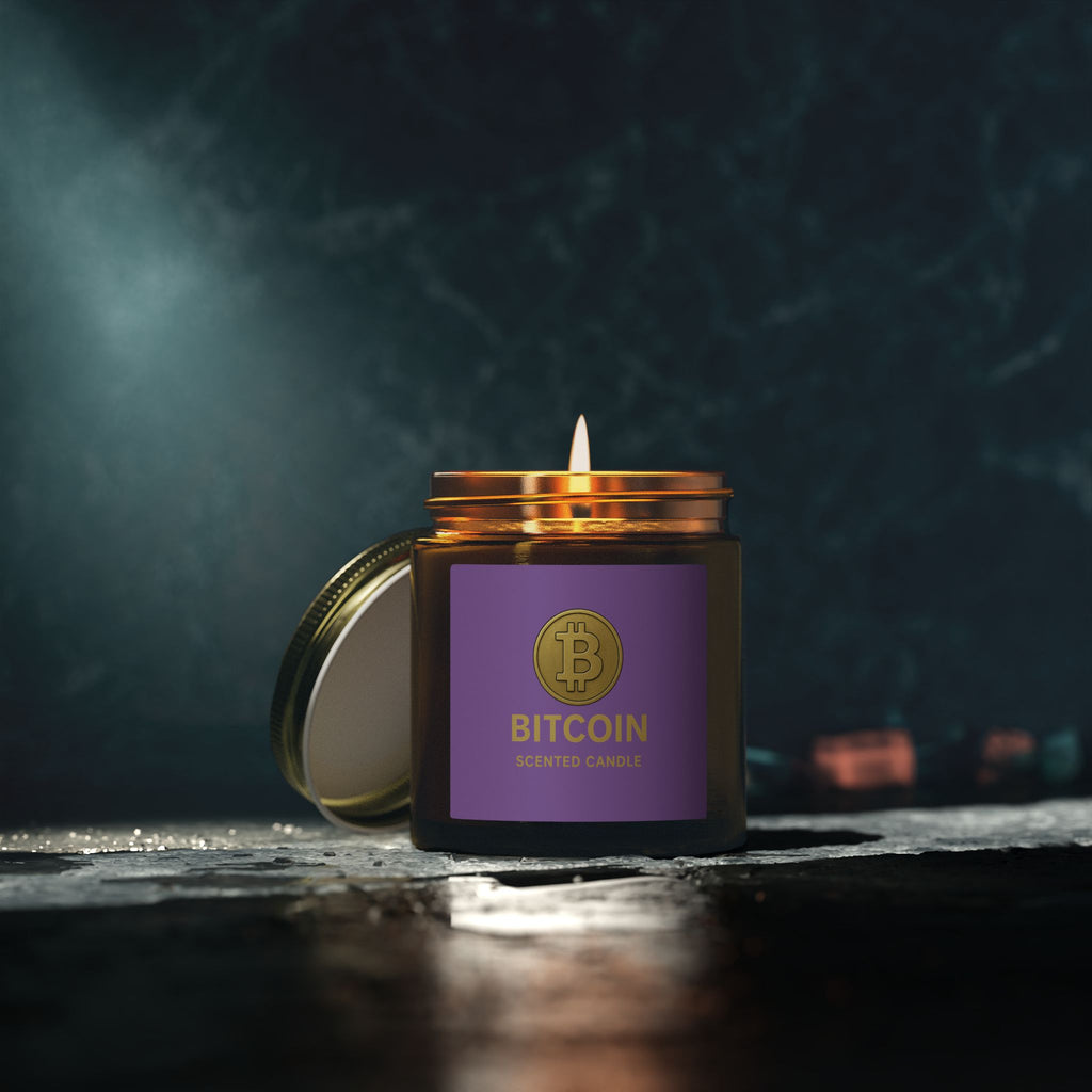 Bitcoin Logo Coconut-Apricot Wax Candle 4 oz & 9 oz sizes 8 fragrances available