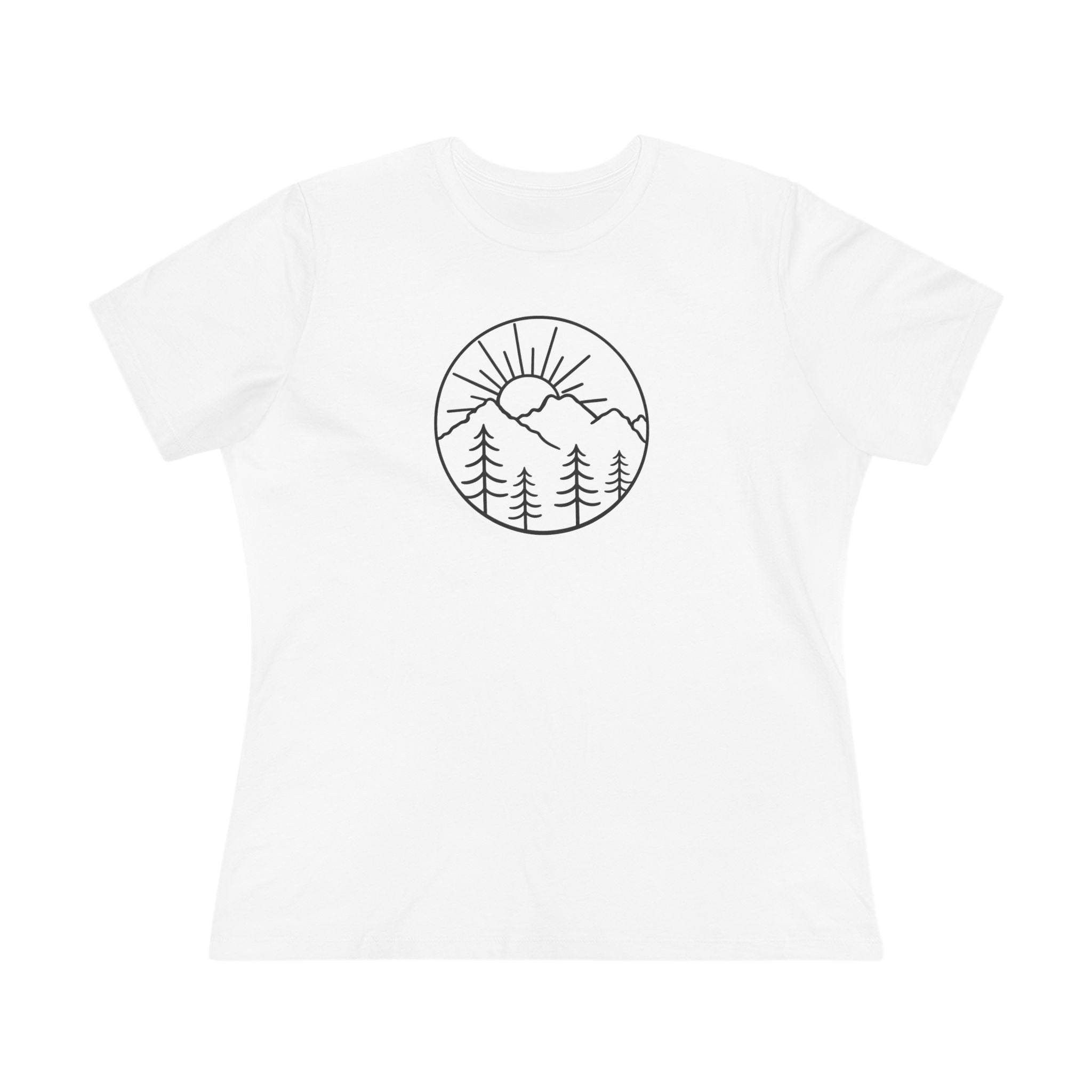 Mountain Sunrise Womens TShirt Minimalist Nature Graphic Tee Outdoor Adventure Shirt Hiking Lover Gift 6 colors 100% cotton