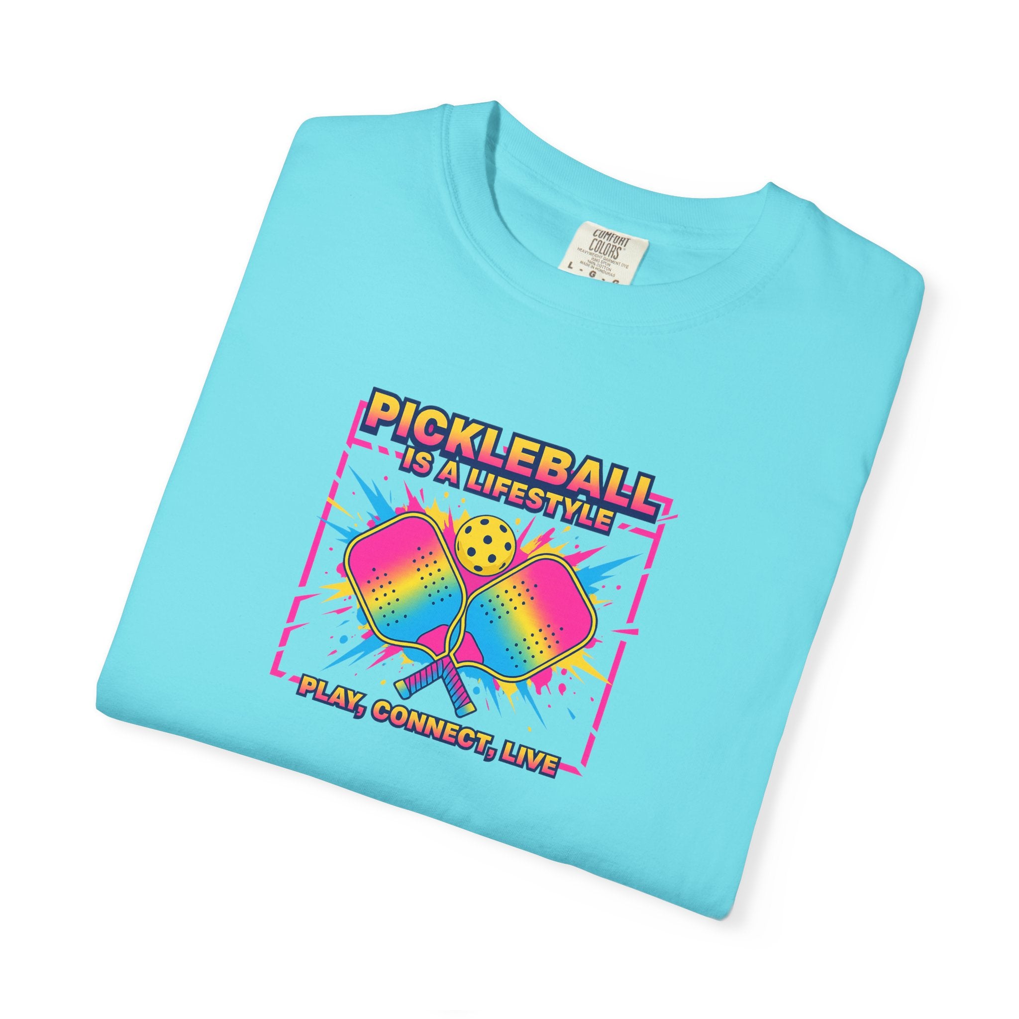 Bring your Love for Pickleball to Life with this Tee Pickleball Is a Lifestyle Play Connect Live T-shirt 7 colors 100% cotton