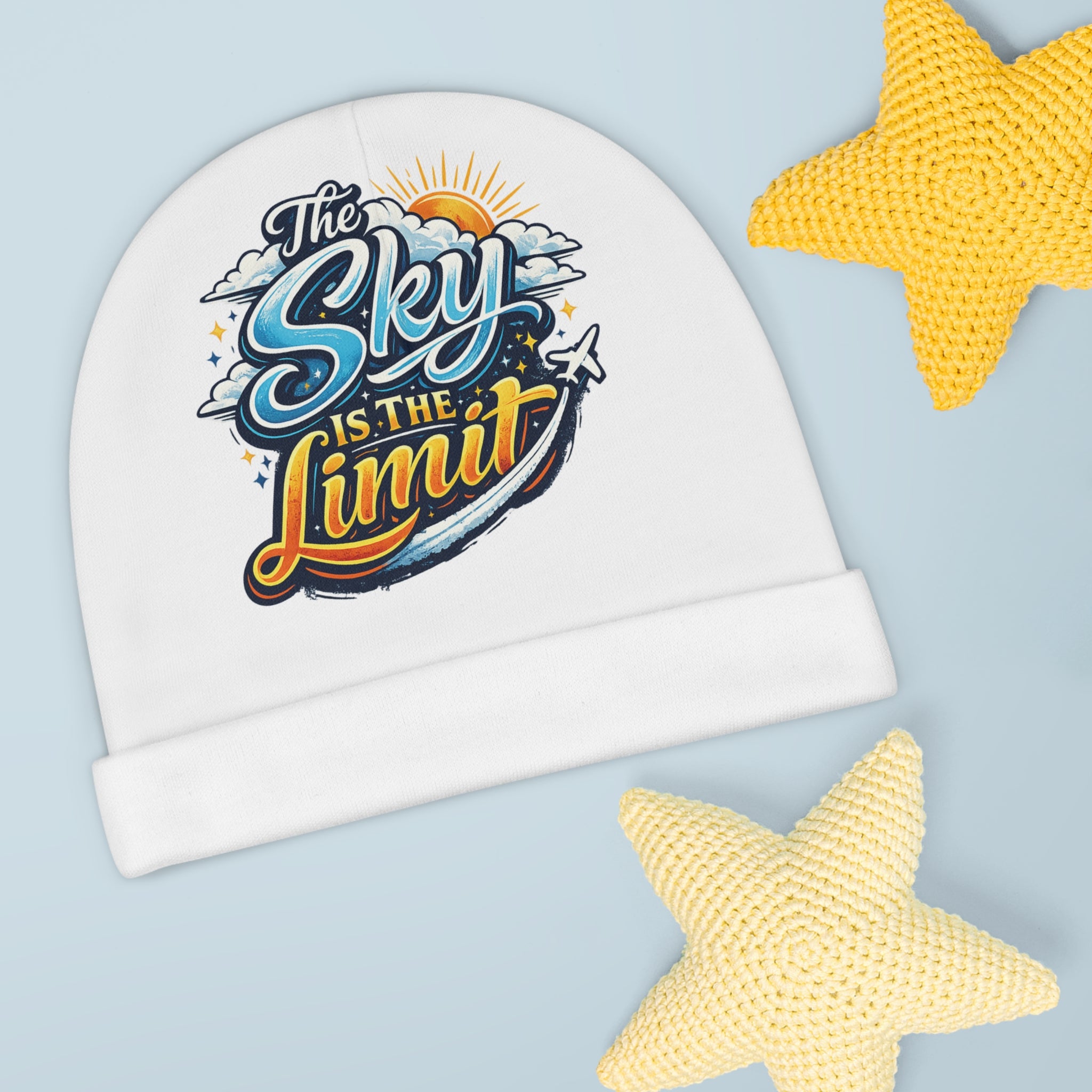 Baby Beanie Hat The Sky Is The Limit Baby Hat Infant Beanie Newborn Gift Baby Shower Gift Cute Baby Cap Cozy Baby Hat