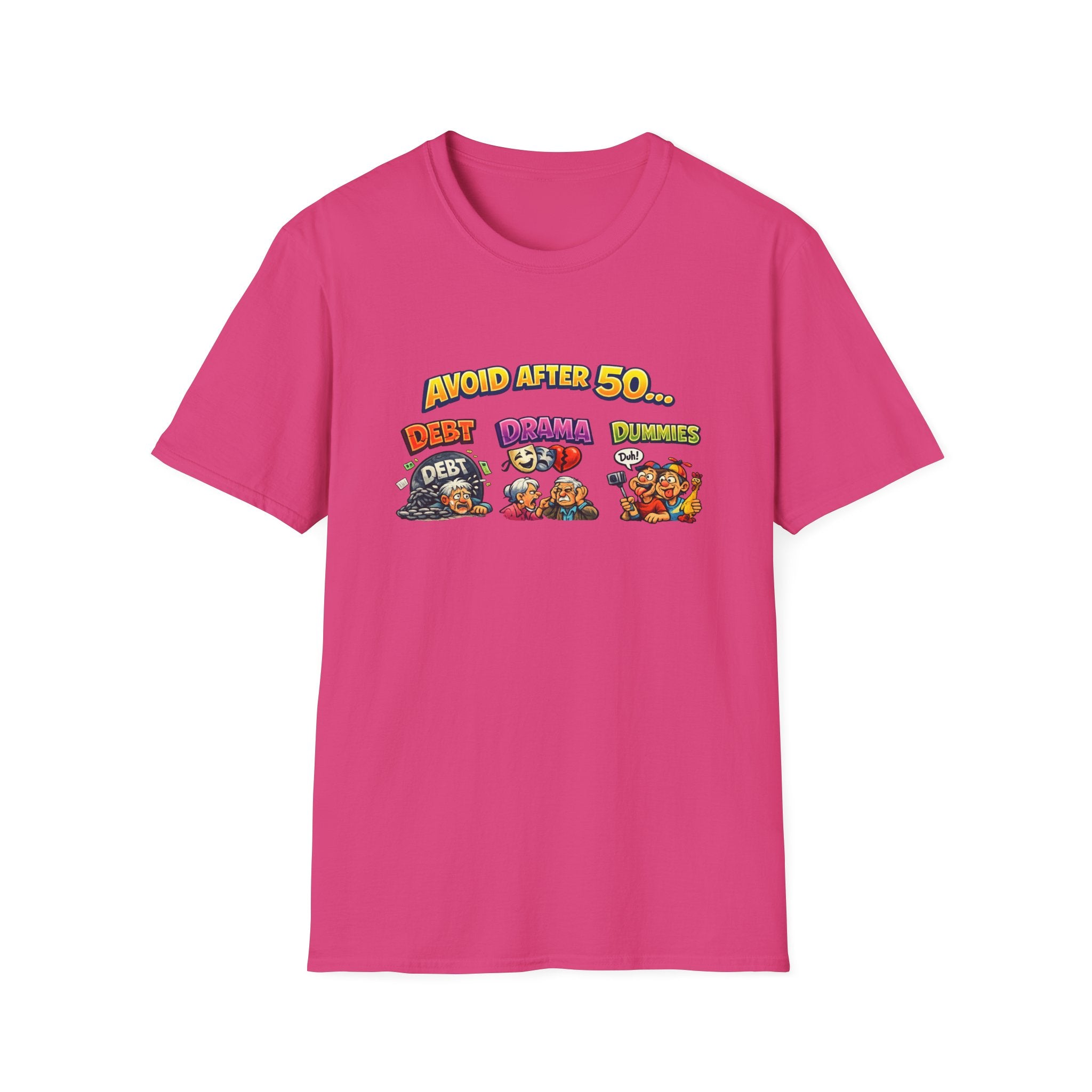 "Vermeide nach 50" Lustiges T-Shirt Geburtstagsgeschenk für Männer & Frauen über 50 Sarkastisches Alterungs-Tee 8 Farben 100% Baumwolle