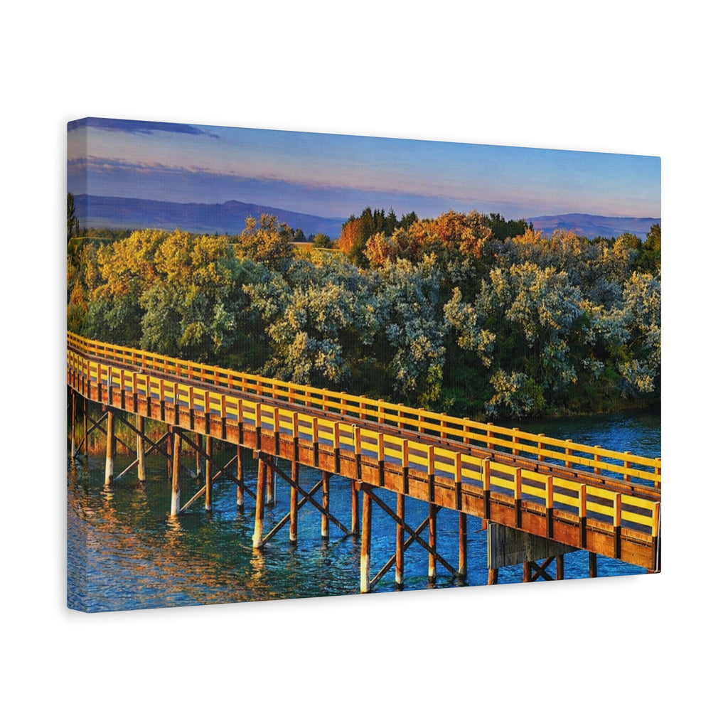 Jackson Bridge Matte Canvas Idaho Wall Art Scenic Snake River Rustic Mountain Décor 6 sizes