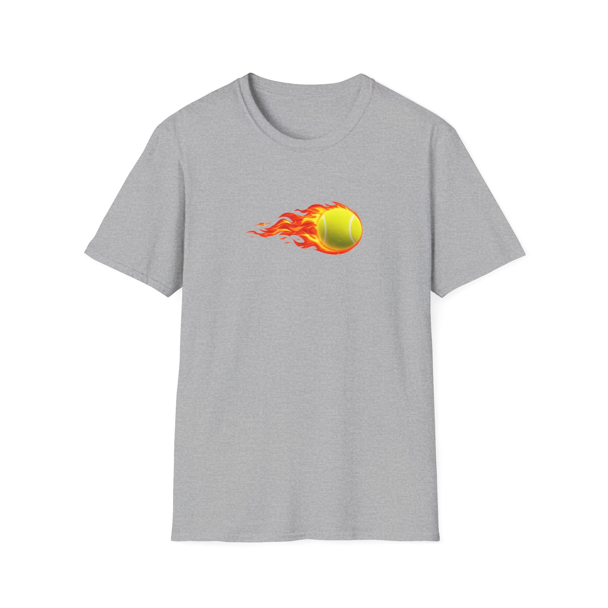 Flaming Tennisball Shirt Cooles Tennis Spieler Grafik T-Shirt Tennis Liebhaber Geschenk 4 Farben 100% Baumwolle