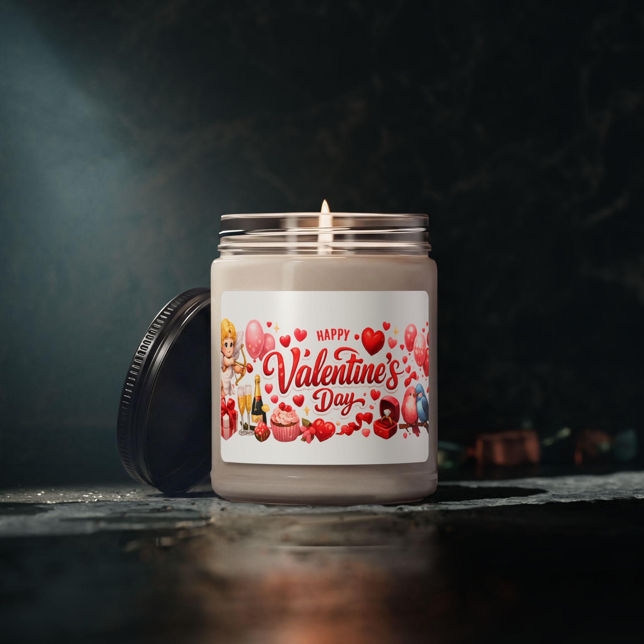 Valentine's Day Candle Romantic Gift for Her or Him Love Decor Cozy Valentine Gift Scented Soy Candle 9oz
