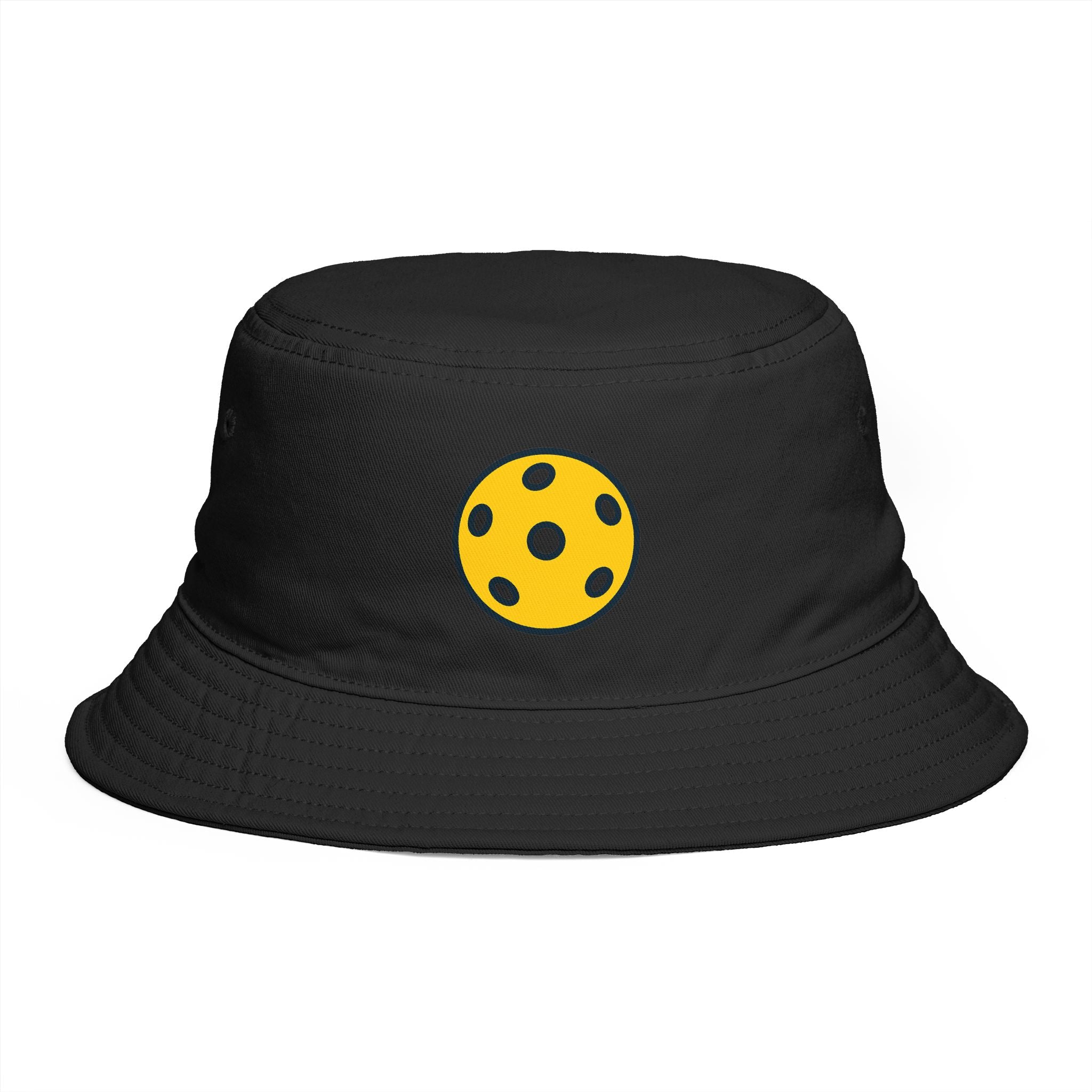 Pickleball Bucket Hat Yellow Pickleball Icon Cap Trendy Court Style Sun Hat for Men & Women 6 colors 100% cotton