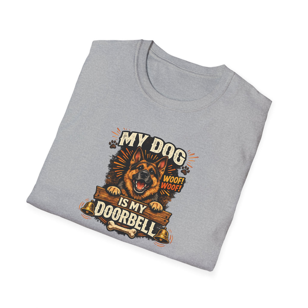 My Dog Is My Doorbell T-Shirt Funny Dog Lover Shirt Dog Mom Tee Pet Owner Humor Shirt Cute Dog Graphic Tee 6 colors 100% cotton