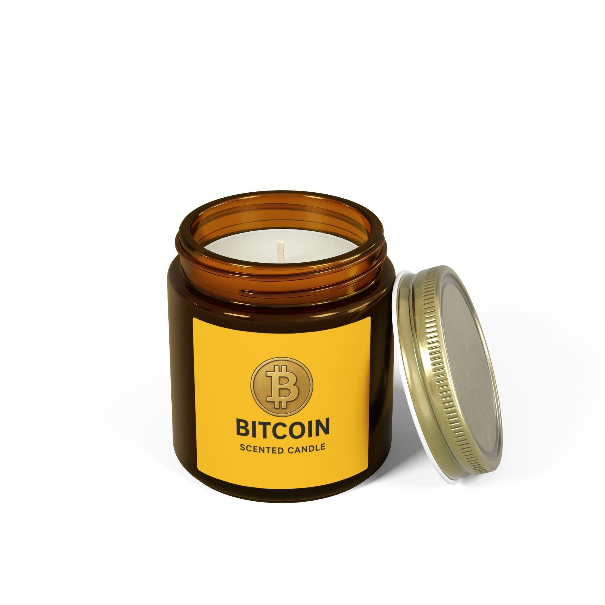 Bitcoin Logo Coconut-Apricot Wax Candle 4 oz & 9 oz sizes 8 fragrances available