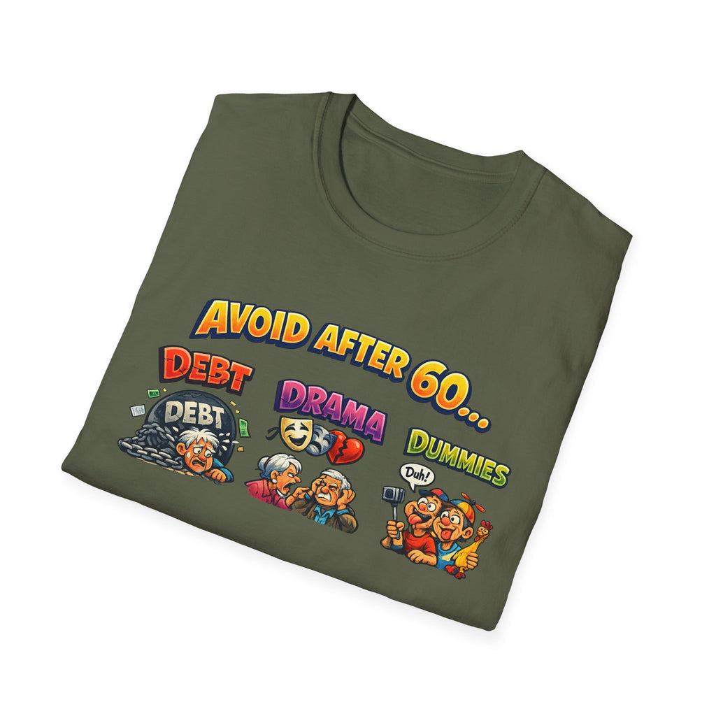 Avoid After 60 Funny T-Shirt Birthday Gift for Men & Women Over 60 Sarcastic Aging Tee 8 colors 100% cotton
