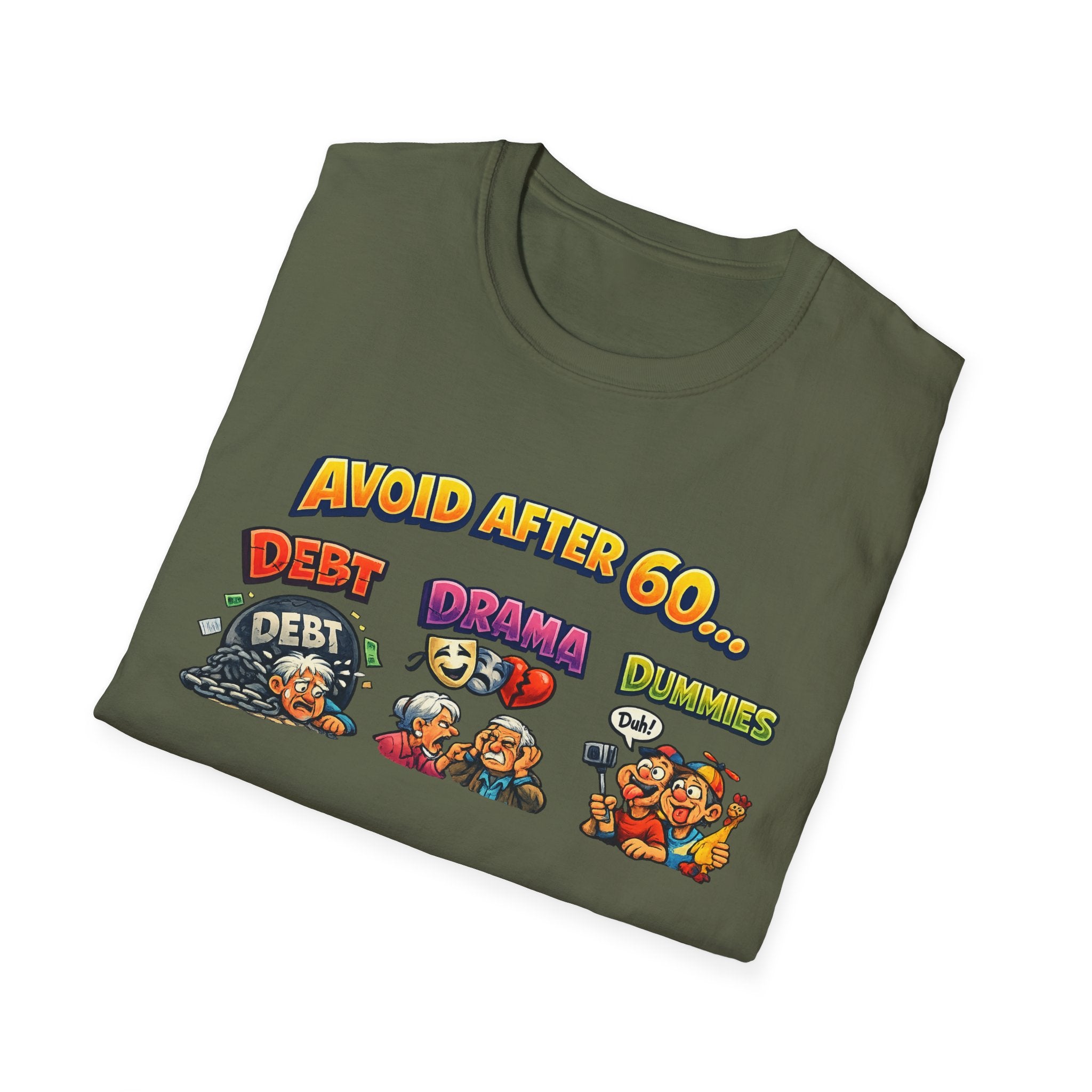 Avoid After 60 Funny T-Shirt Birthday Gift for Men & Women Over 60 Sarcastic Aging Tee 8 colors 100% cotton