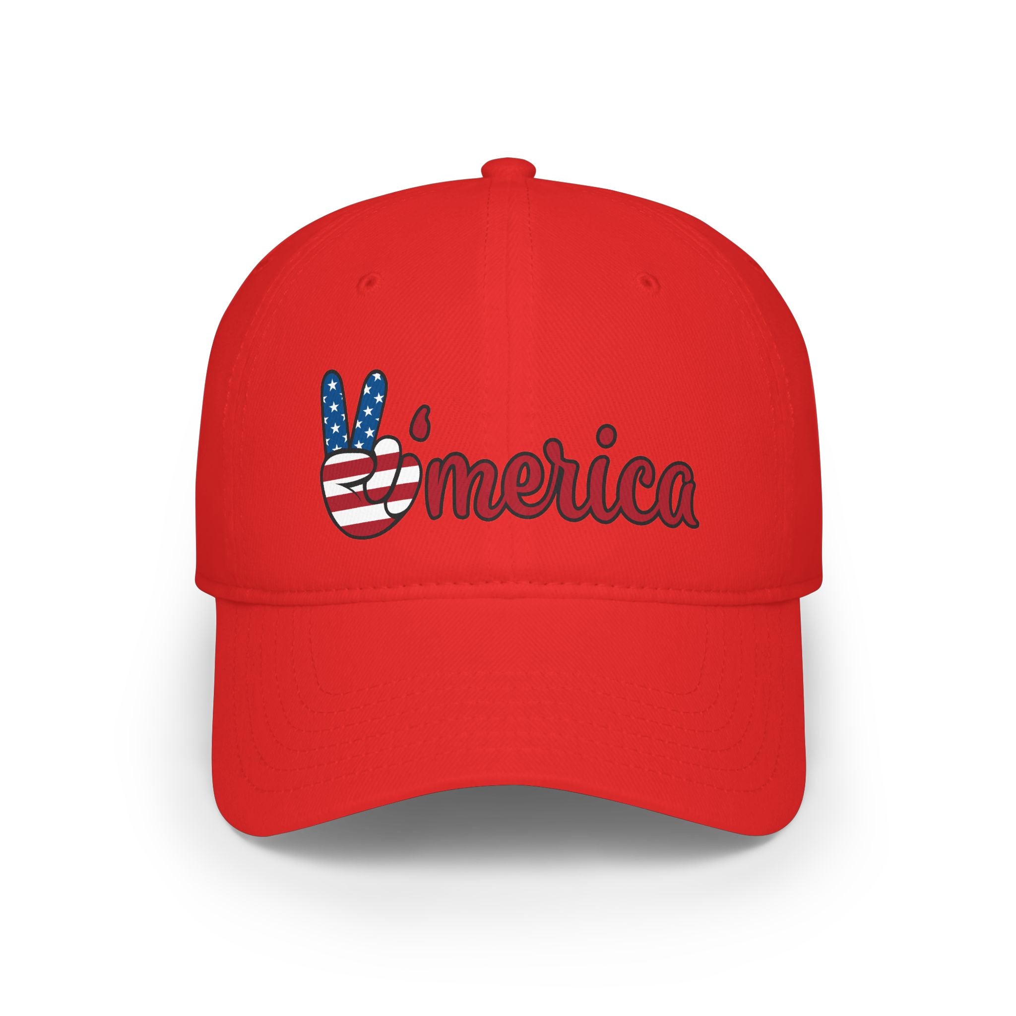 Sats and Stripes America Hat Patriotic Peace Sign Cap USA Flag Hat Fourth of July Cap Patriotic Gift Red