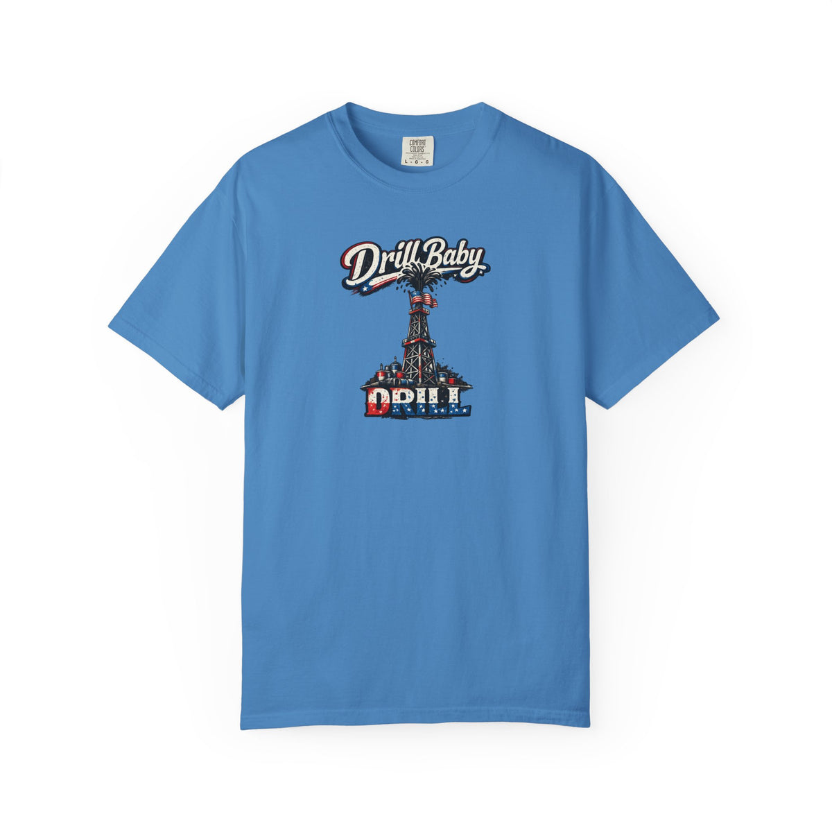 Sats and Stripes Drill Baby Drill Patriotic Oilfield T-Shirt MAGA Energy Independence Shirt Pro Oil & Gas USA Graphic Tee Blue