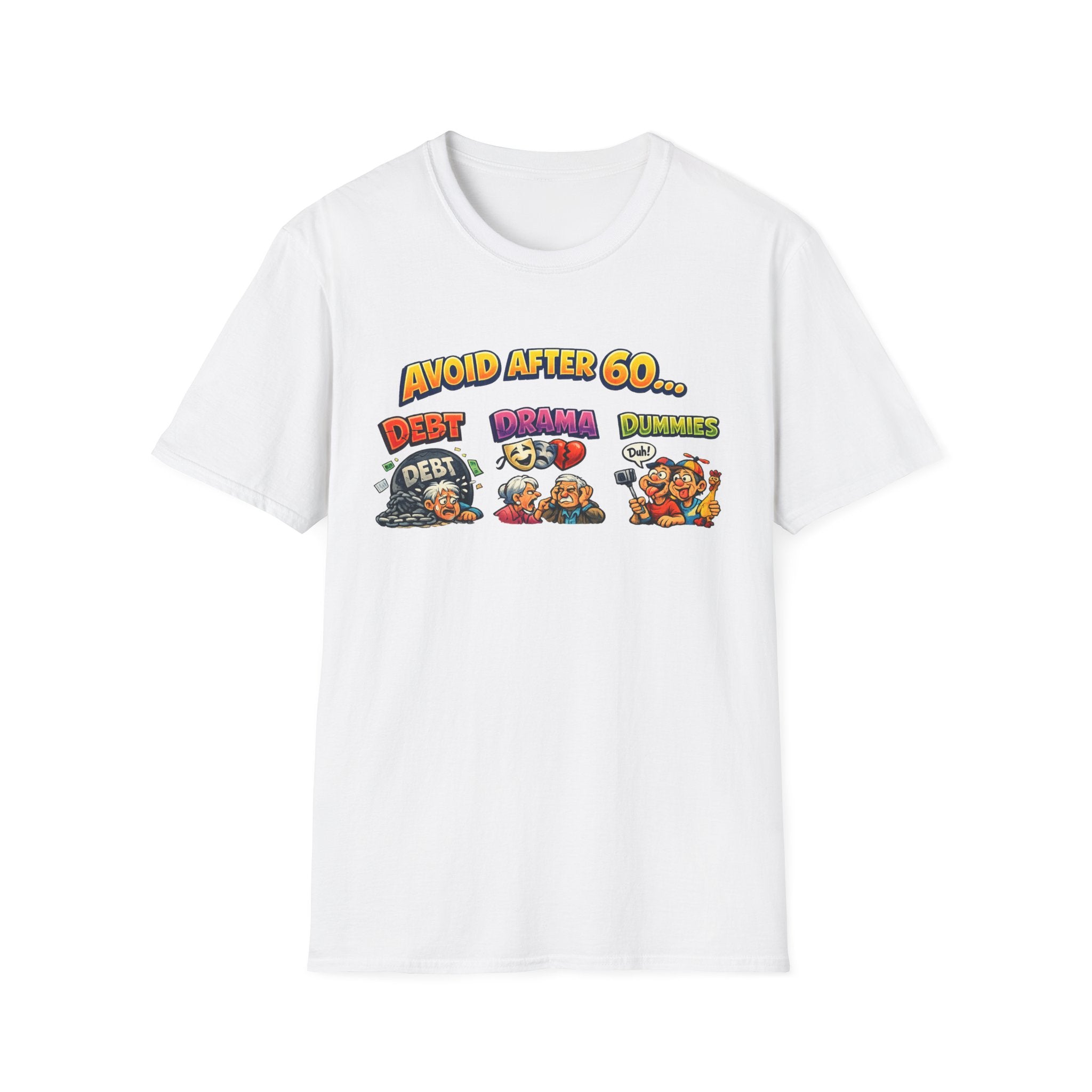 Avoid After 60 Funny T-Shirt Birthday Gift for Men & Women Over 60 Sarcastic Aging Tee 8 colors 100% cotton