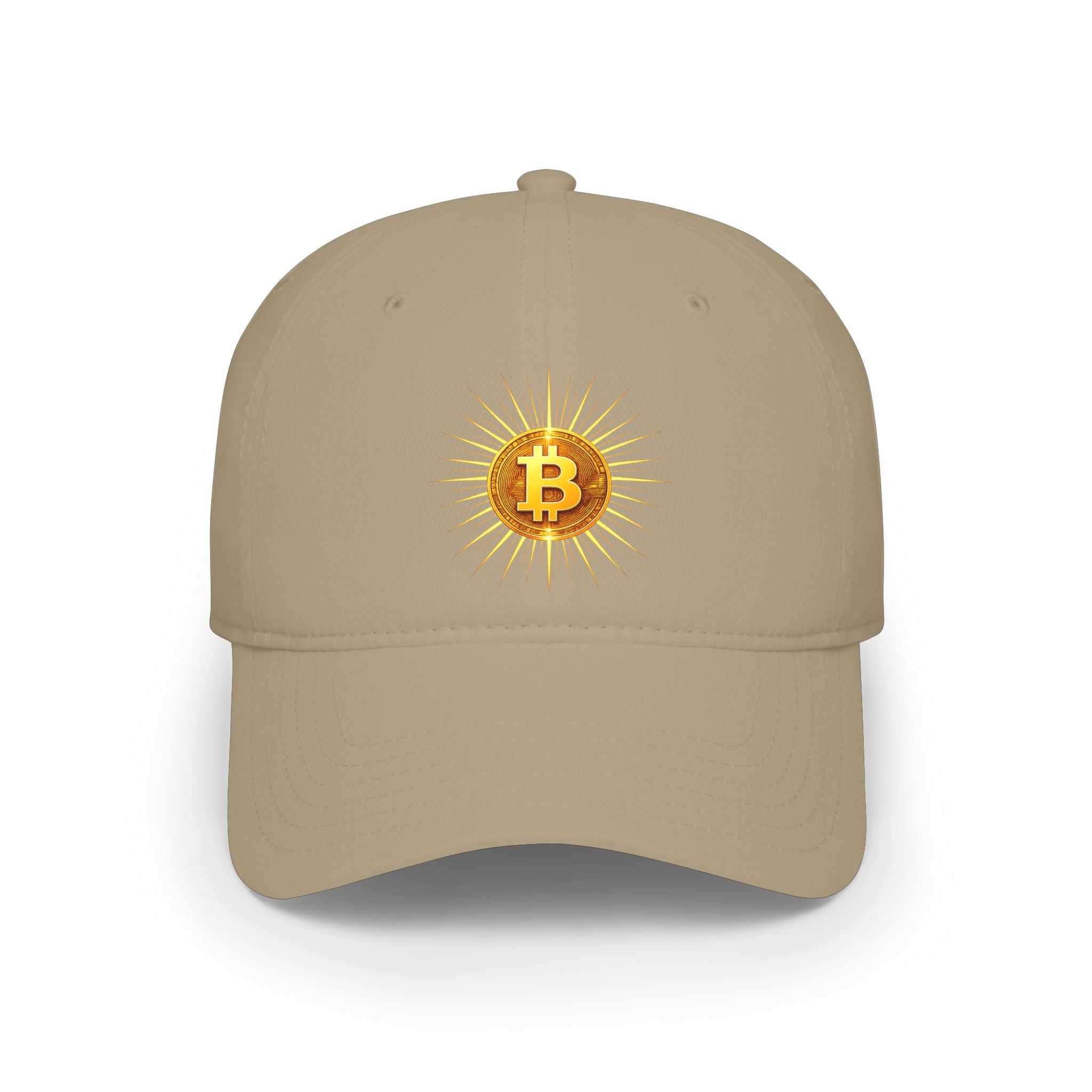Sats and Stripes Bitcoin Sunburst Baseball Cap Khaki