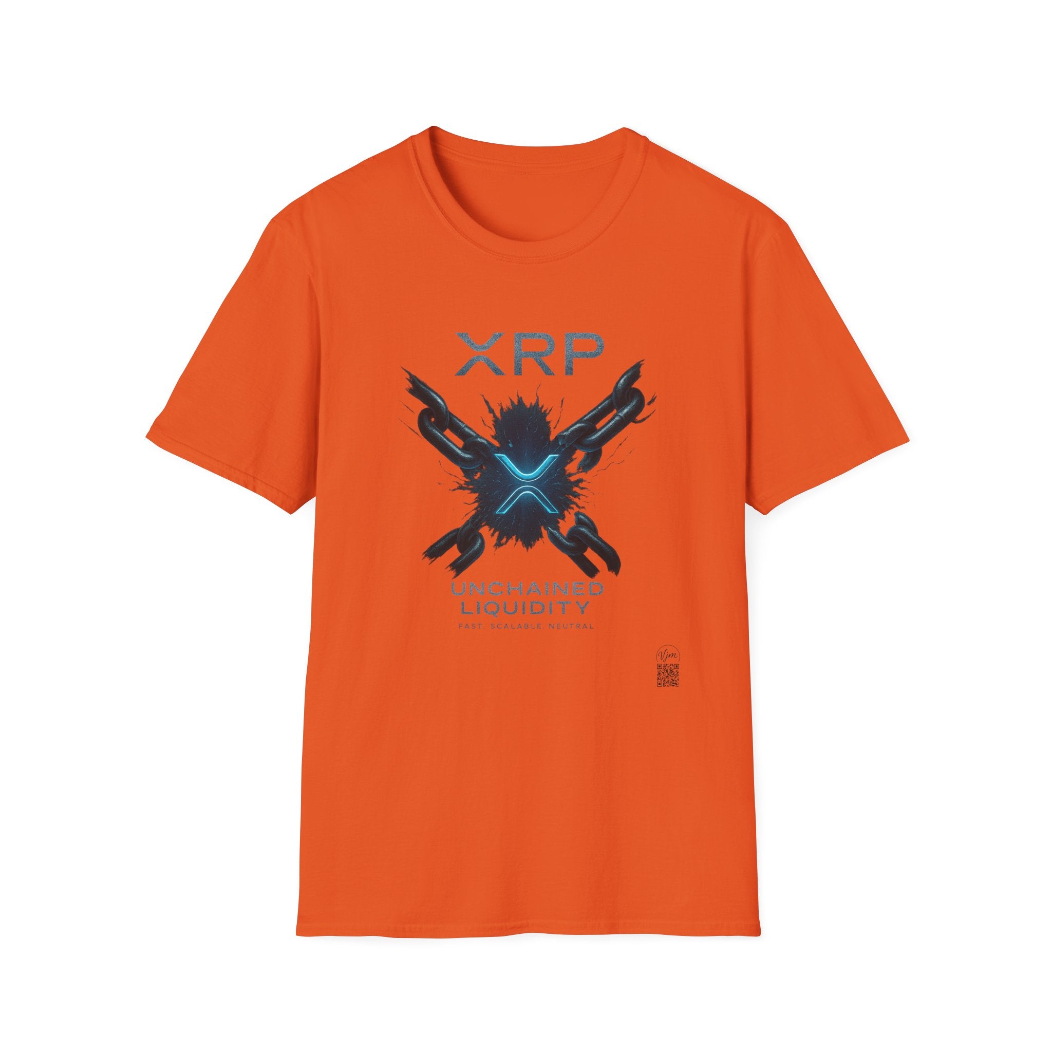 Sats and Stripes XRP Unchained Liquidity Ripple Crypto T-Shirt Orange