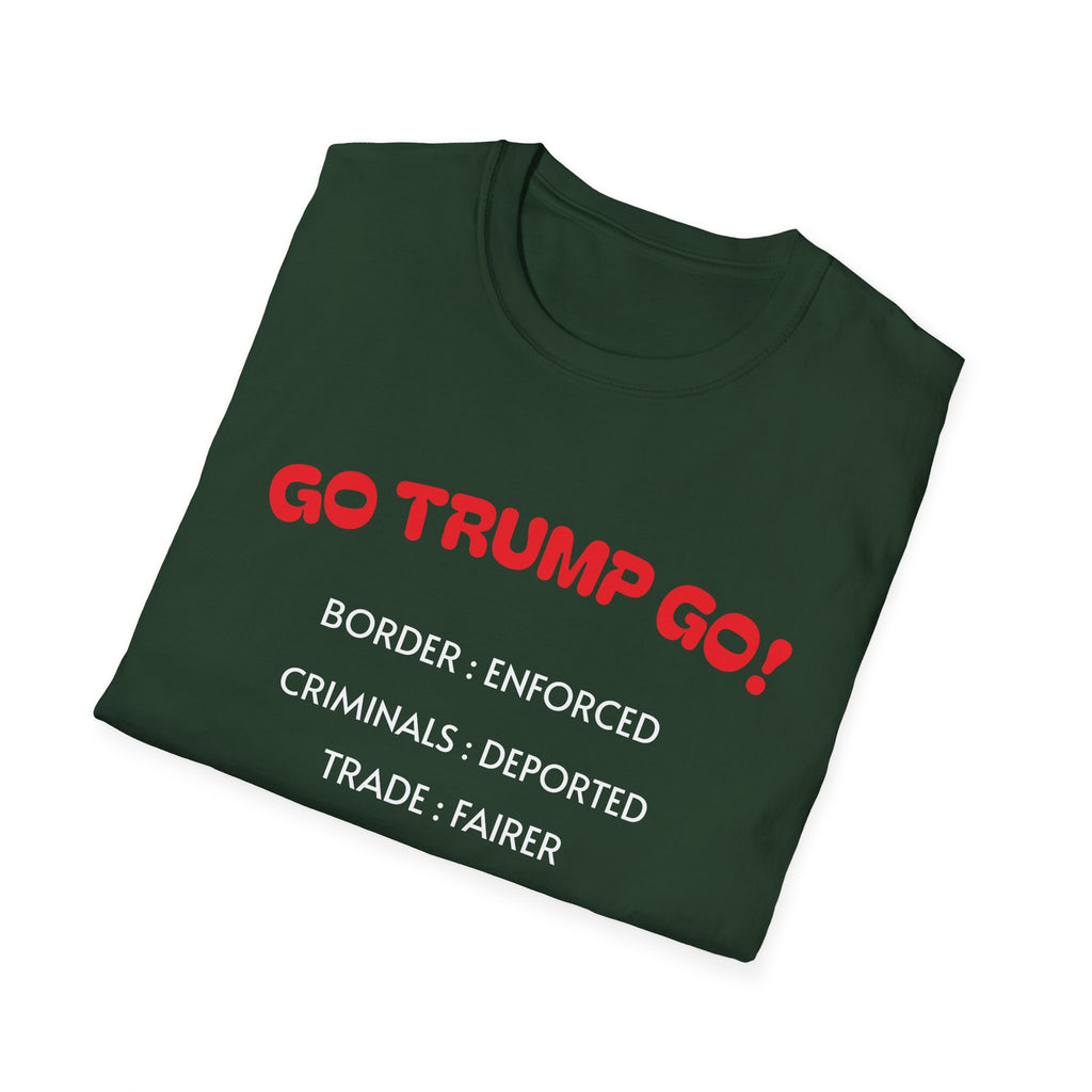 Go Trump Go! Bold Patriotic T-Shirt Pro-America Graphic Tee for Proud Conservatives 4 colors 100% cotton