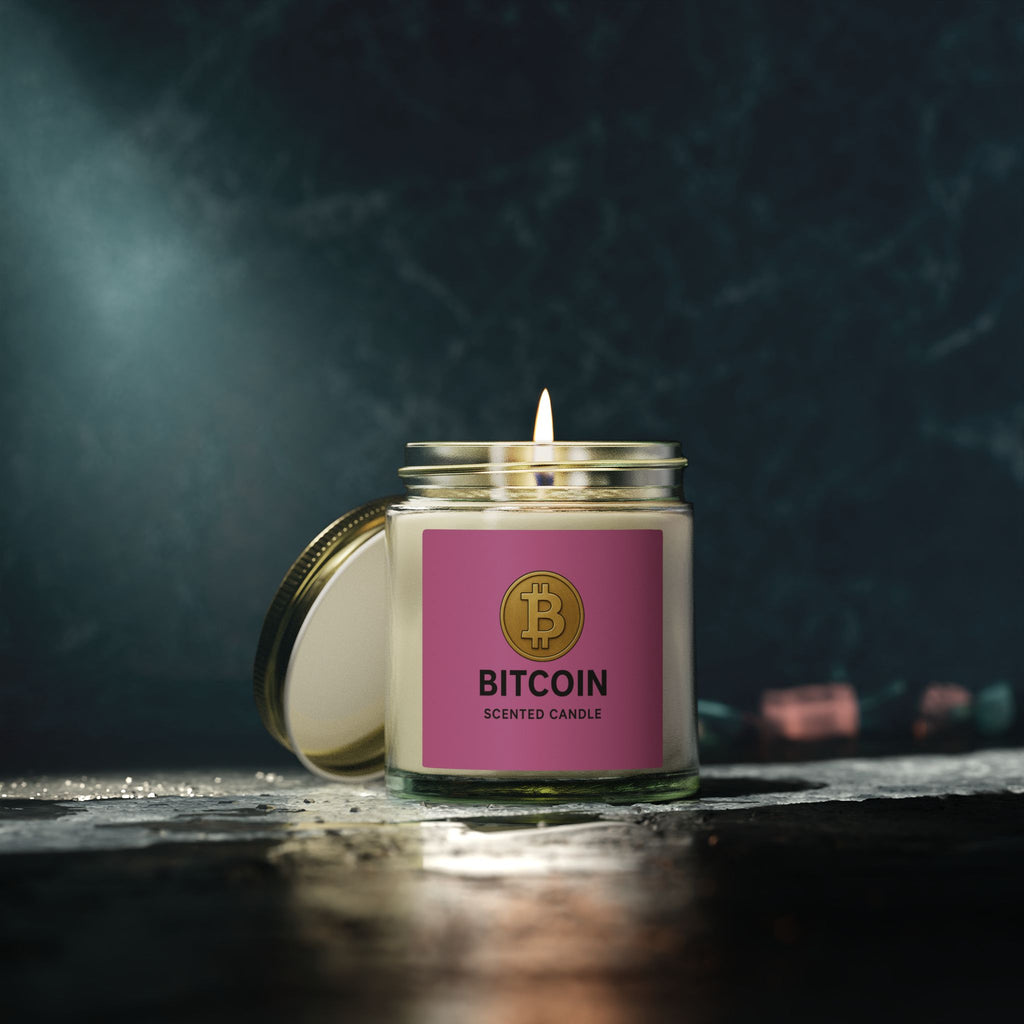 Bitcoin Logo Candles Coconut Apricot Wax 4 oz & 9 oz sizes 8 fragrances available