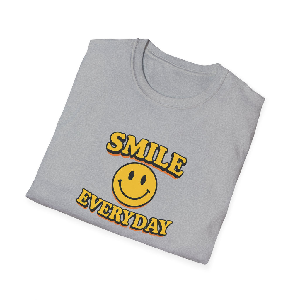 Smile Everyday Retro Tee Happy Vibes Shirt Positive Quote Graphic Tee Feel-Good Aesthetic Shirt 5 colors 100% cotton