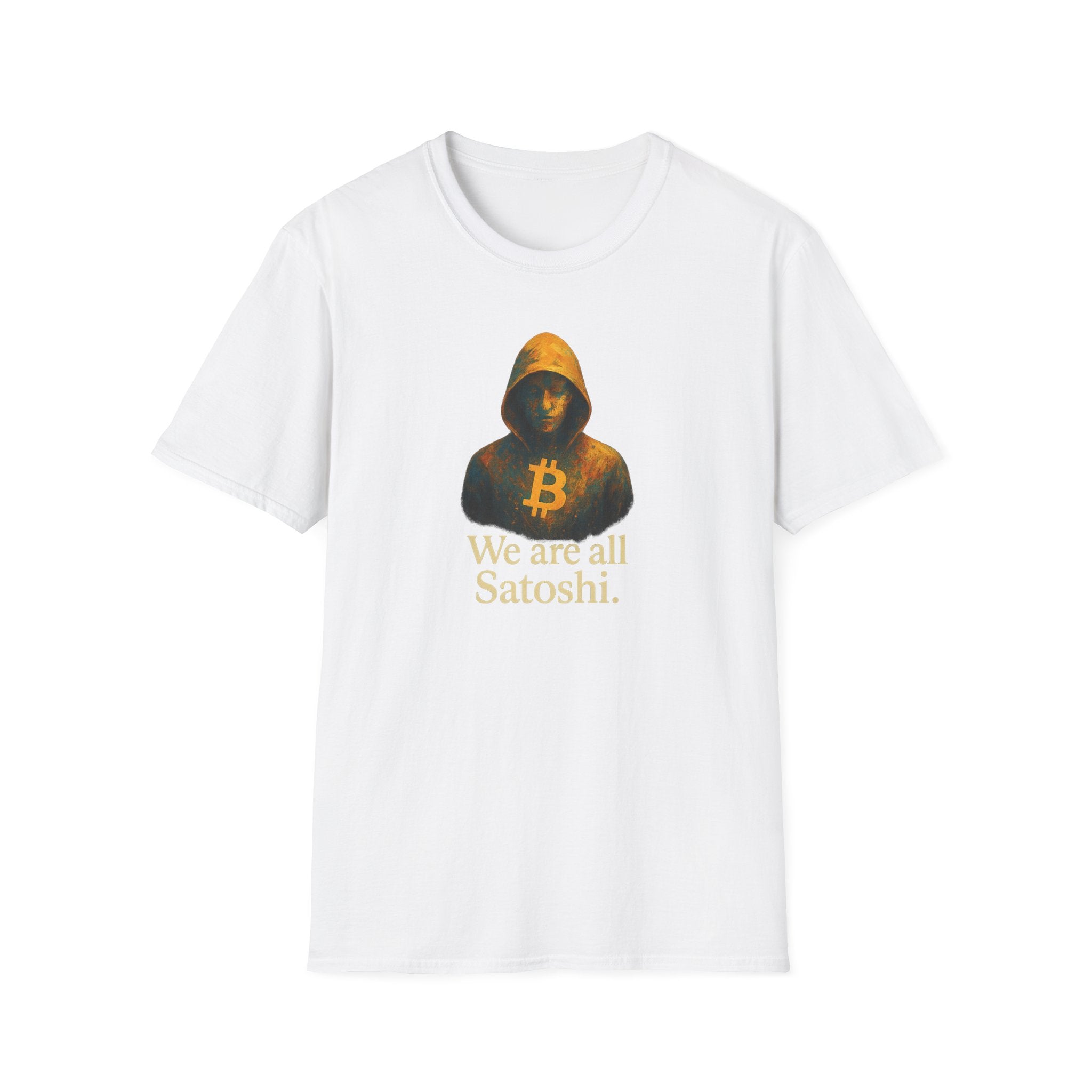 Sats and Stripes We Are All Satoshi Bitcoin T-Shirt Unite the chain Wear the code White