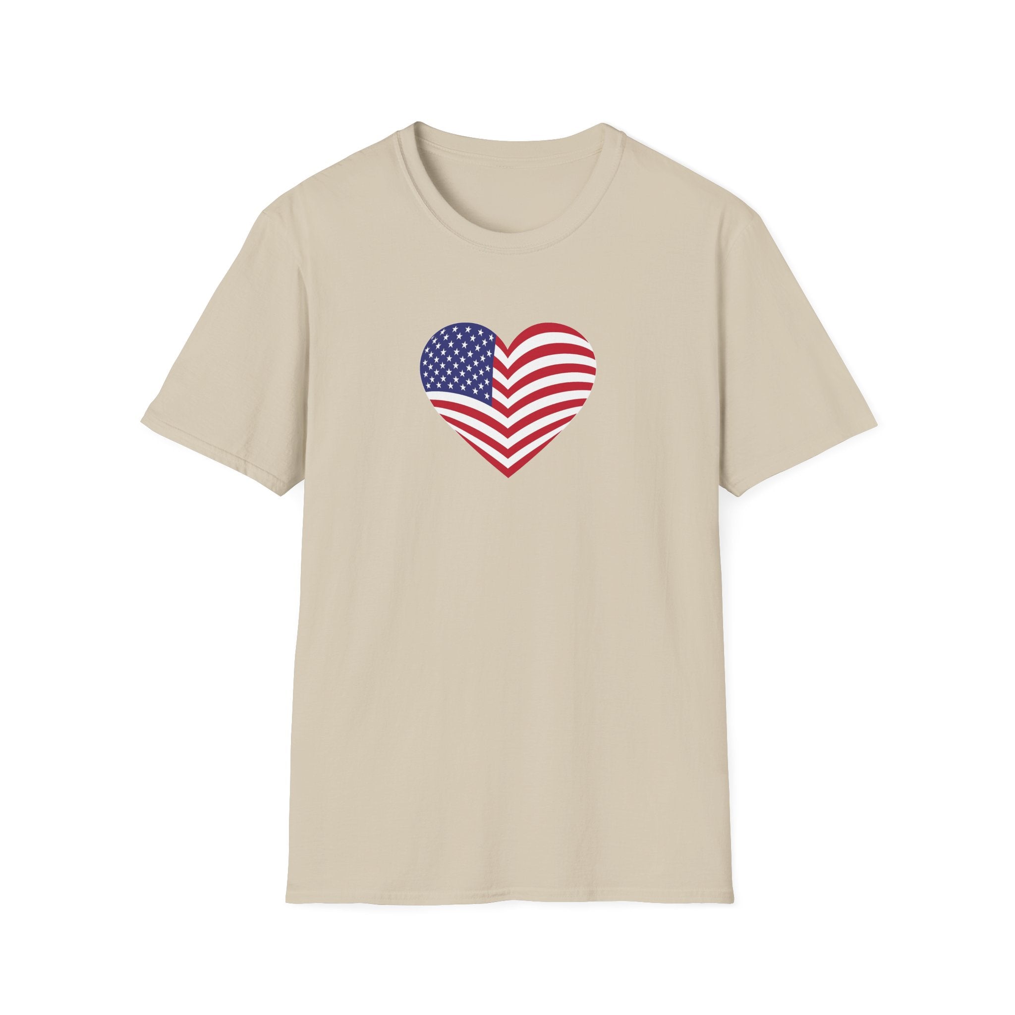 American Flag Heart TShirt Patriotic USA Love Tee Red White Blue Graphic Tee Summer USA Shirt 4 colors 100% cotton