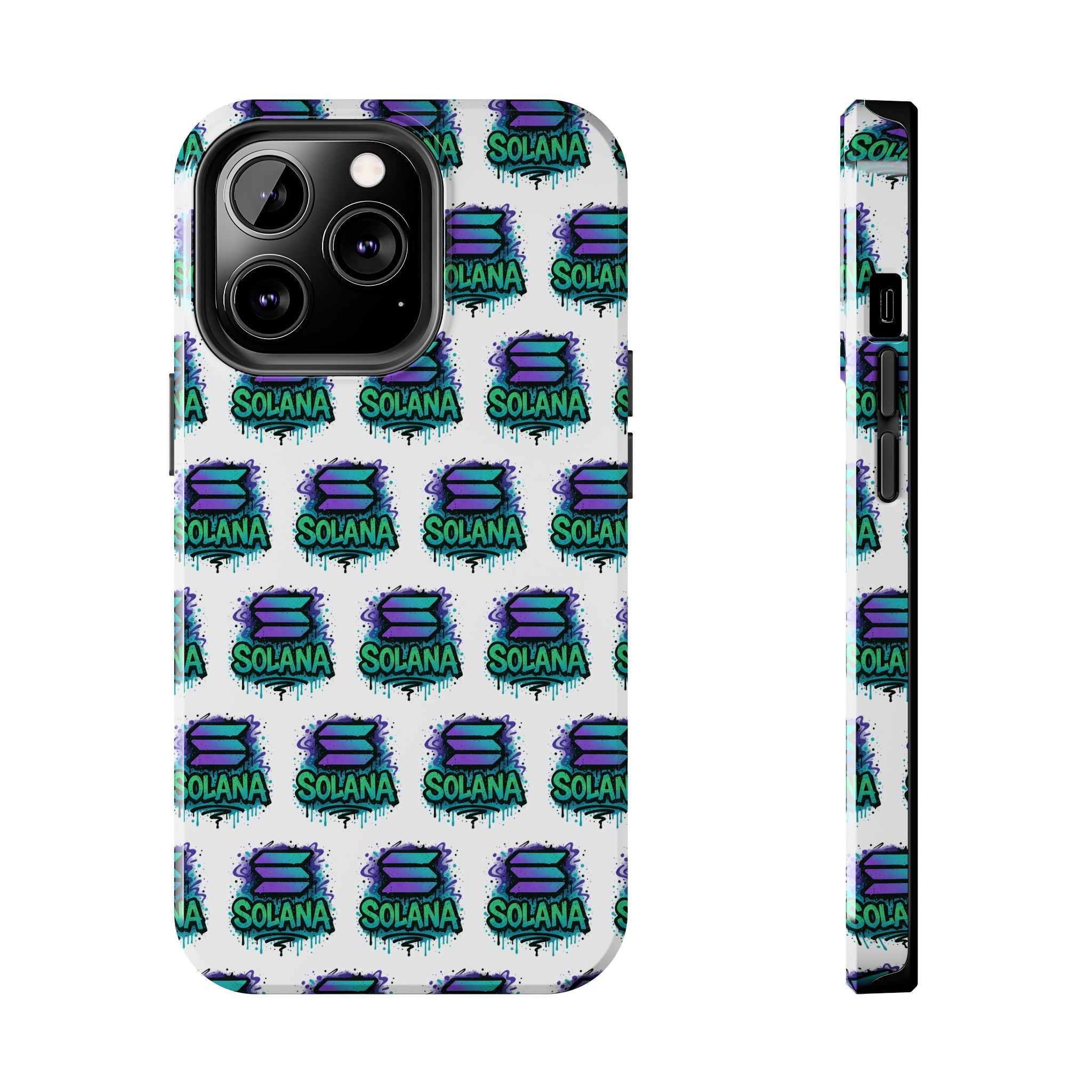 Edgy Solana Tough Phone Case Crypto iPhone Samsung Case Glossy Protective Phone Cover Impact Resistant SOL Case
