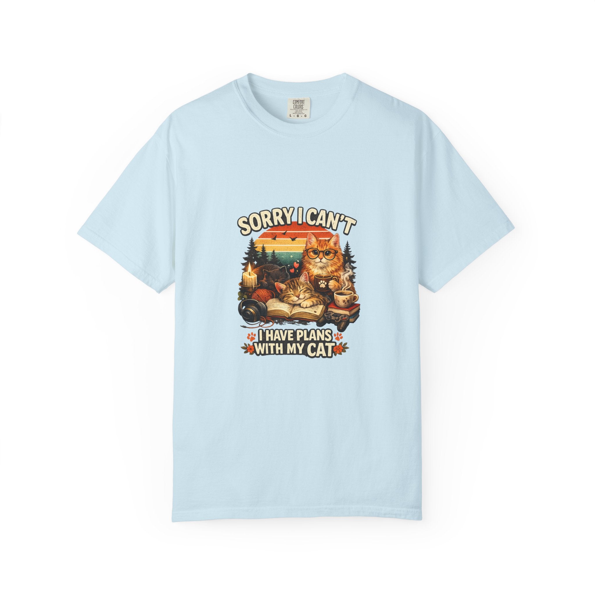 Sorry I Can't I Have Plans With My Cat TShirt Funny Cat Lover Shirt Cat Mom Tee Gift for Cat Owners 11 colors 100% cotton