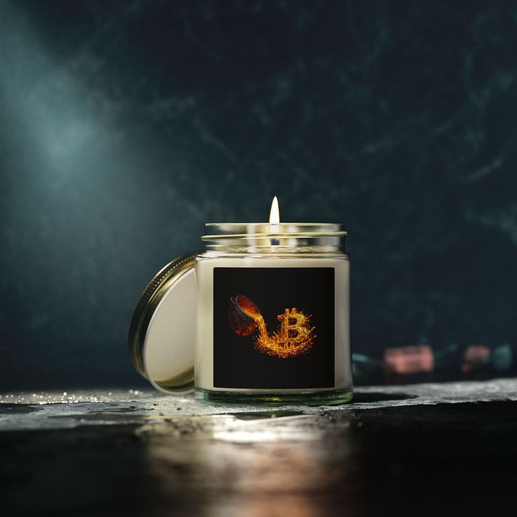 Bitcoin Scented Candles, Coconut Apricot Wax (4oz, 9oz) 8 scents available