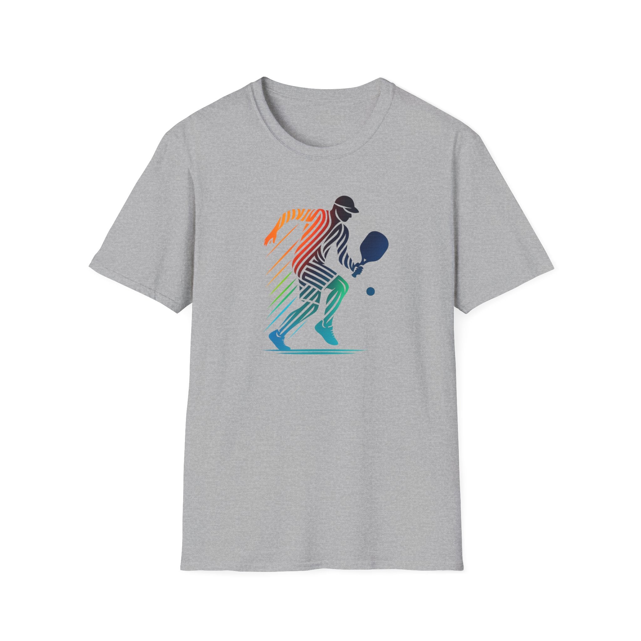 Sats and Stripes Pickleball Motion Tee Dynamic Player Design for Athletes & Enthusiasts Grey