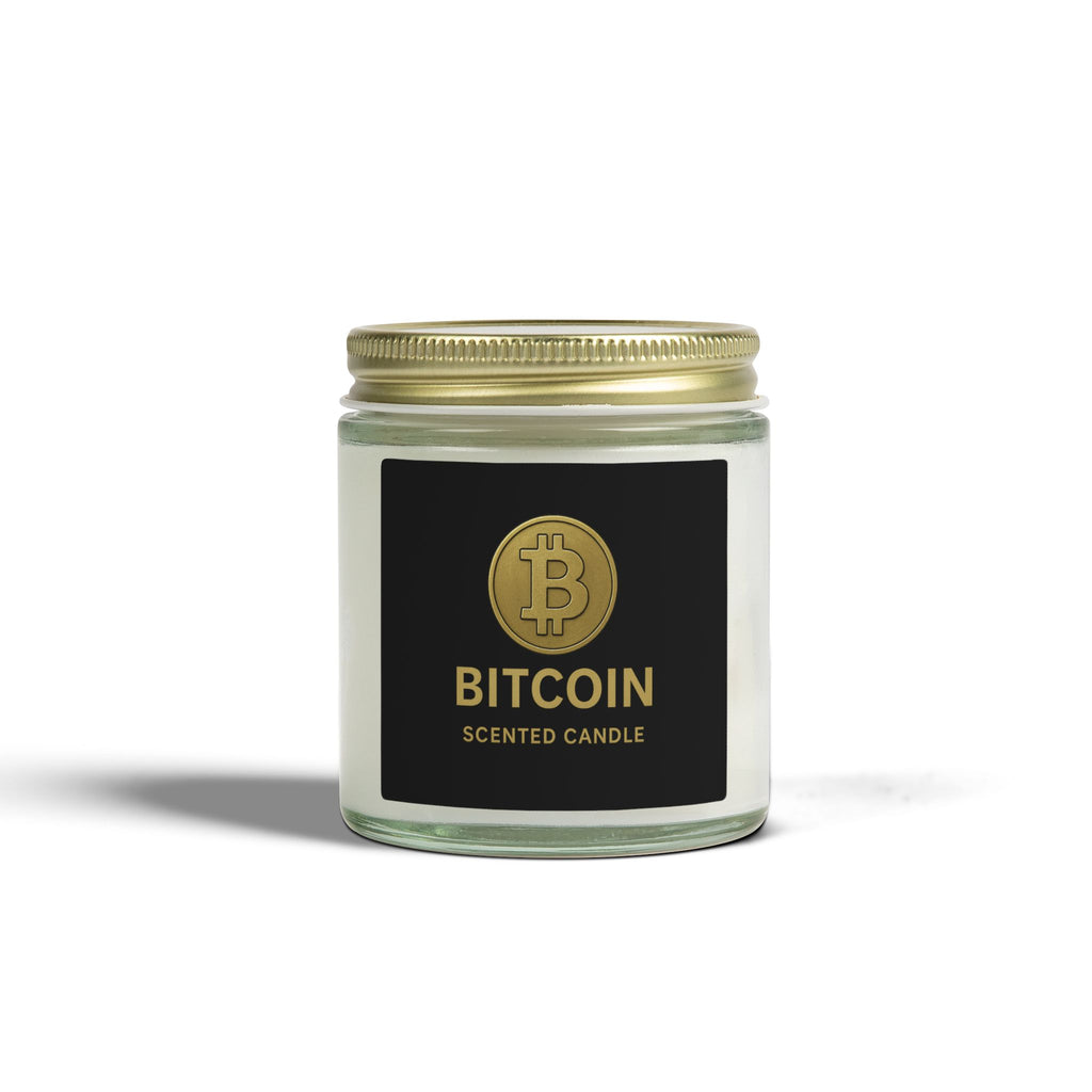 Bitcoin Logo Candle Coconut Apricot Wax Candle 4 oz & 9 oz sizes 8 fragrances available