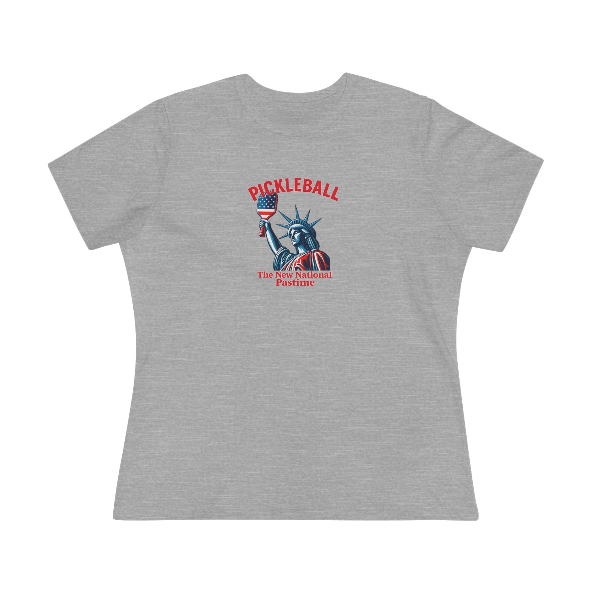 Statue of Liberty Pickleball The New National Pastime Tee Women's Patriotic Pickleball Shirt Pickleball Gift 5 colors 100% cotton
