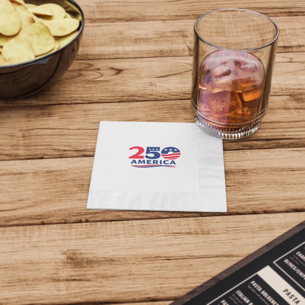 America 250 Napkins Patriotic Party Napkins USA Anniversary Napkins July 4th Party Decor Cookout Napkins (50 or 100 Count) 2 sizes