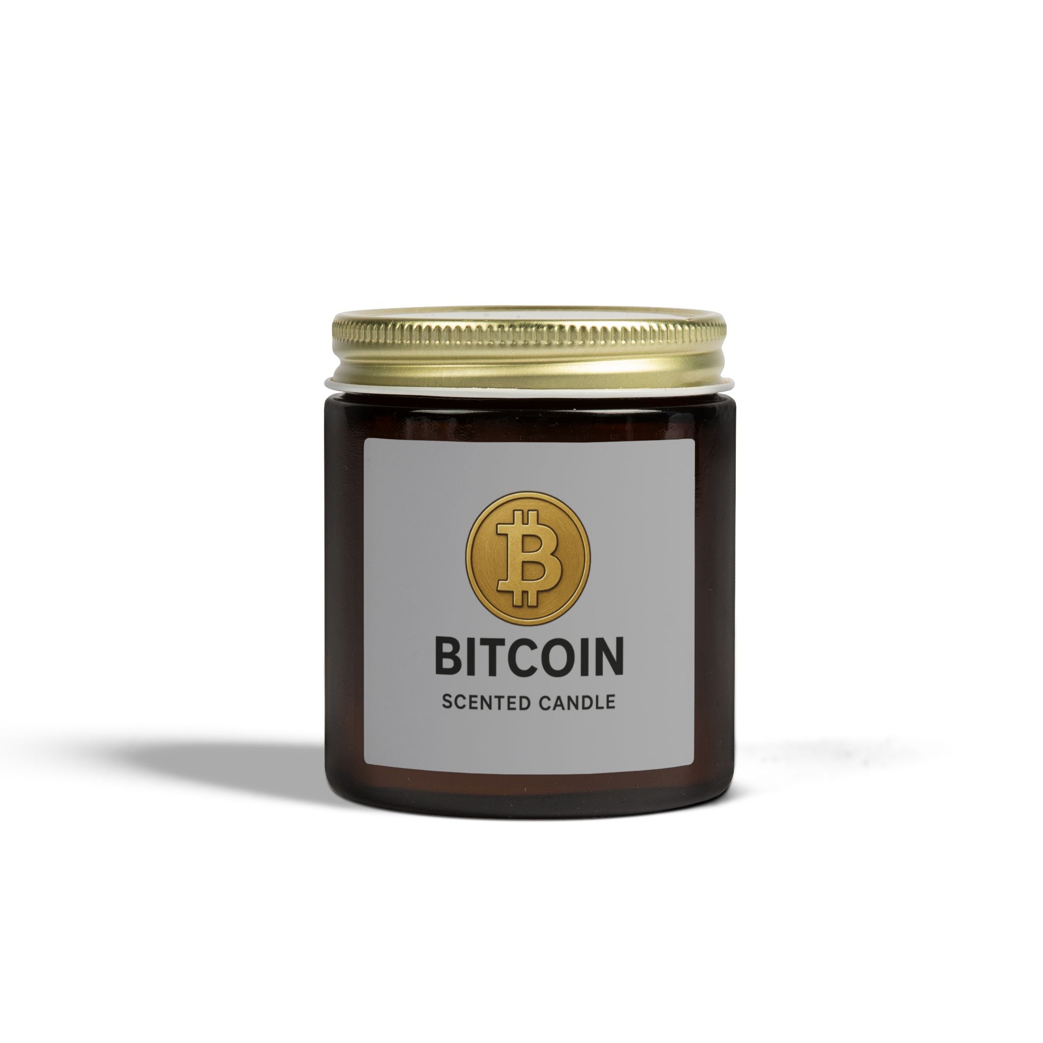 Bitcoin-Logo Kokos-Aprikosen-Wachskerze 113 g und 255 g Größen 8 Düfte erhältlich
