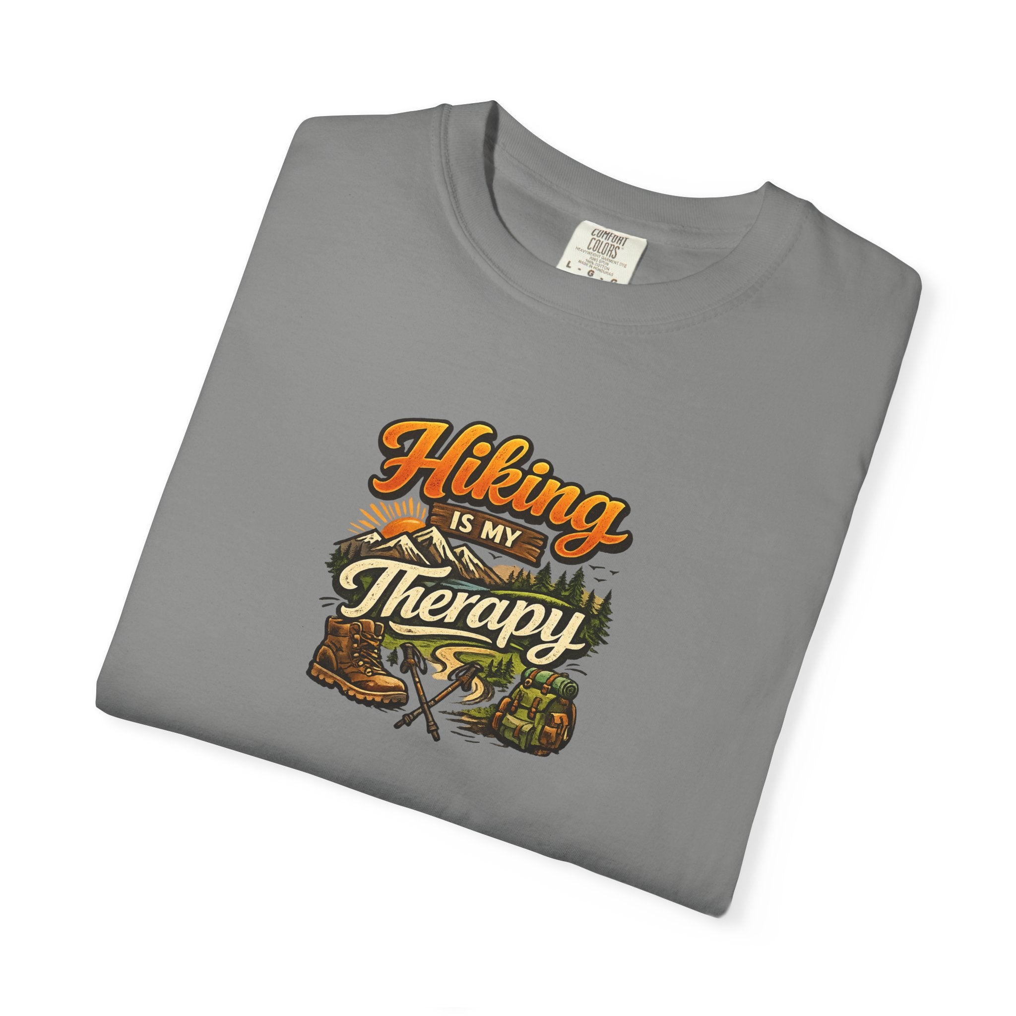 Hiking Is My Therapy Shirt Funny Hiking T-Shirt Outdoor Lover Gift Nature Adventure Tee Hiker Trail Shirt 7 colors 100% cotton