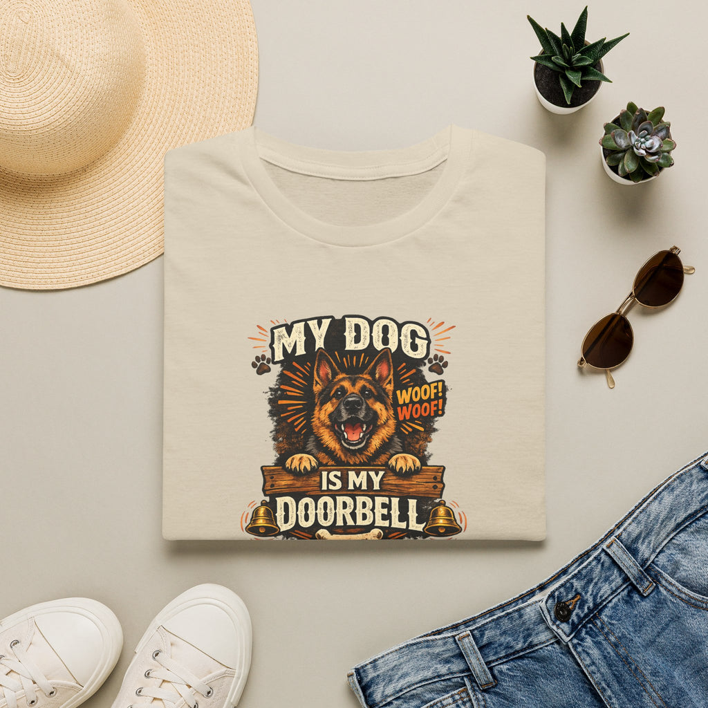 Mein Hund ist meine Türklingel T-Shirt Lustiges Hundeliebhaber-Shirt Hunde Mama Tee Haustierbesitzer Humor Shirt Niedliches Hunde Grafik Tee 6 Farben 100% Baumwolle