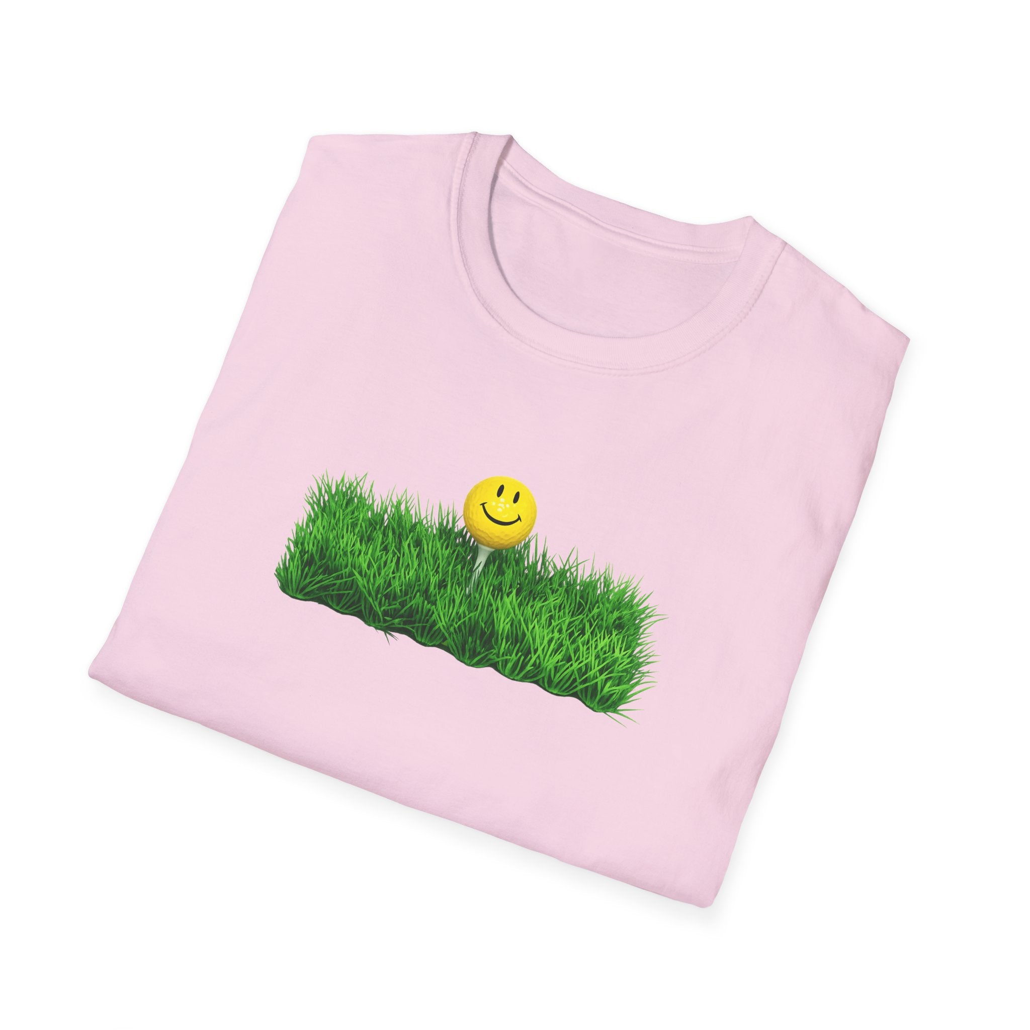 Smiley Face Golf Tee Shirt Happy Golfer Graphic Tee Fun Golf Course Vibes Gift for Golf Lovers 6 colors 100% cotton
