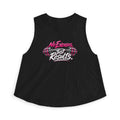 Just Results. Women’s Fitness Crop Top – Pink Barbell Workout Shirt Black