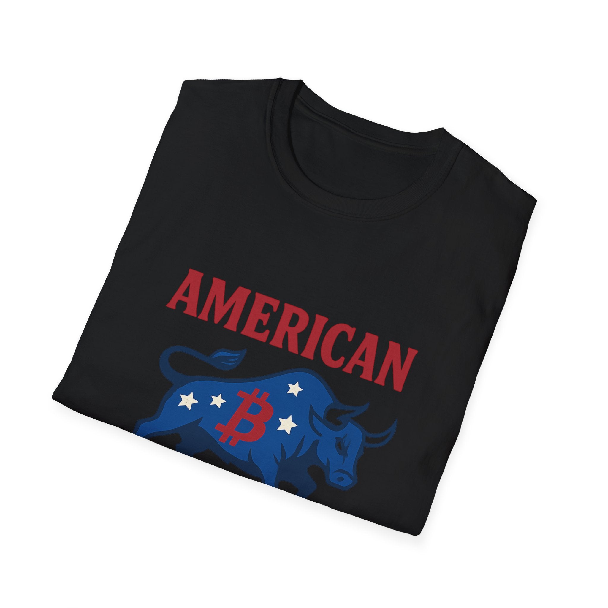 American Bitcoin Red White & Bull T-Shirt Tee 5 colors 100% cotton