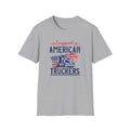 I Support American Truckers Shirt Trucker Wife Support Tee Patriotic Truck Apparel Proud Trucker Family Gift 5 colors 100% cotton