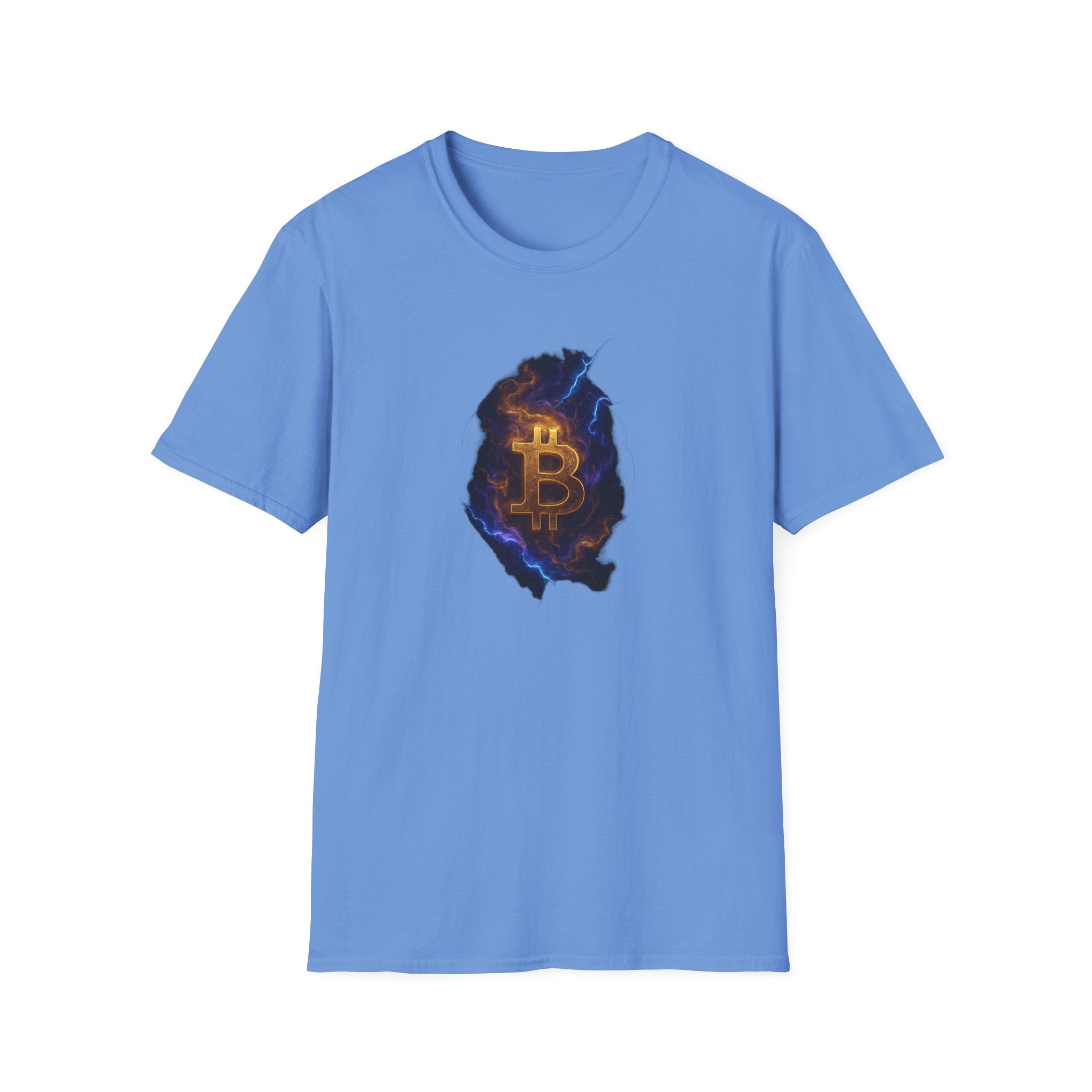 Electric Gold Lightning Bitcoin T-Shirt Krypto Power Entfesselt BTC Tee 3 Farben 100% Baumwolle