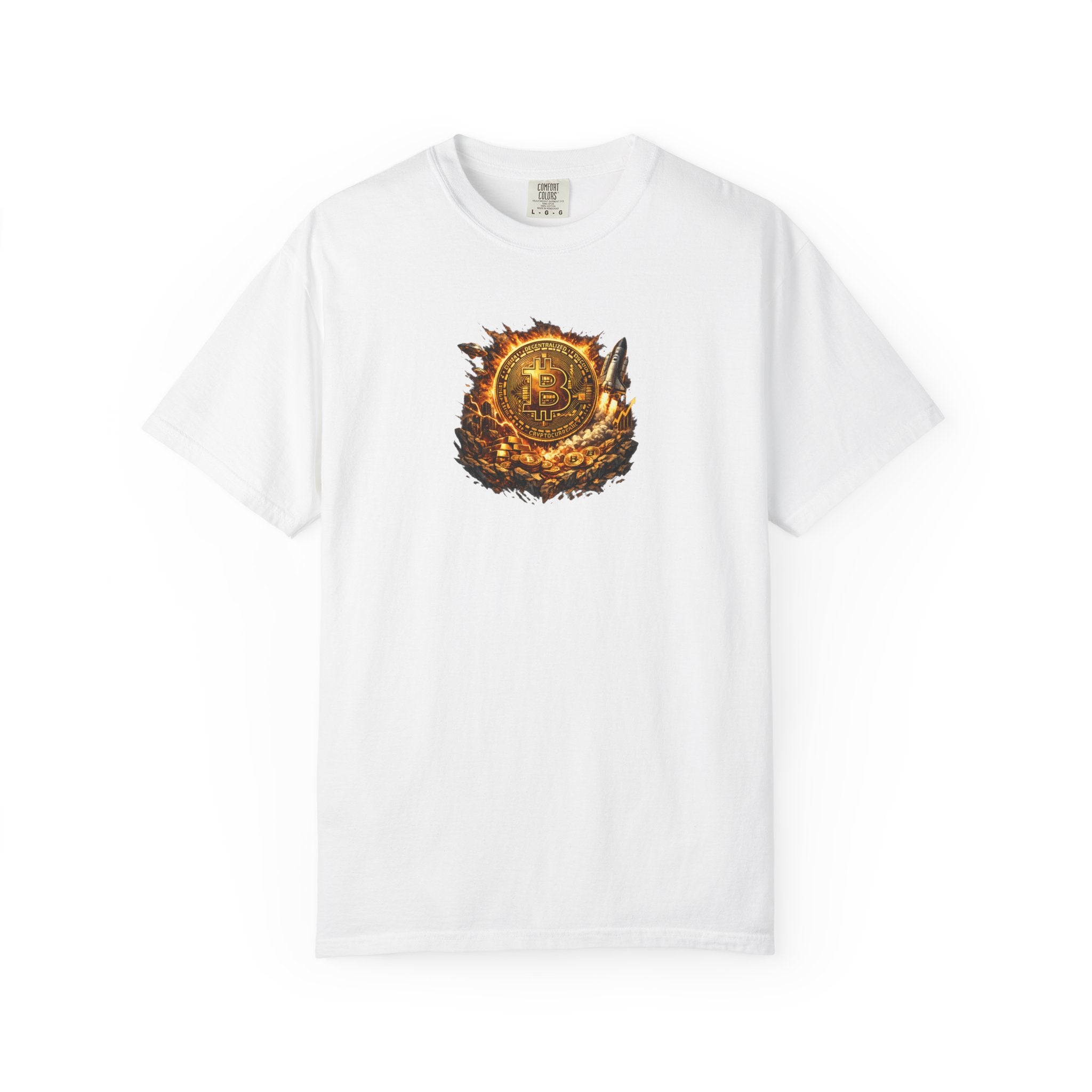 Bitcoin Raketen T-Shirt Krypto Grafik T-Shirt Bitcoin Investor Shirt 3 Farben 100% Baumwolle