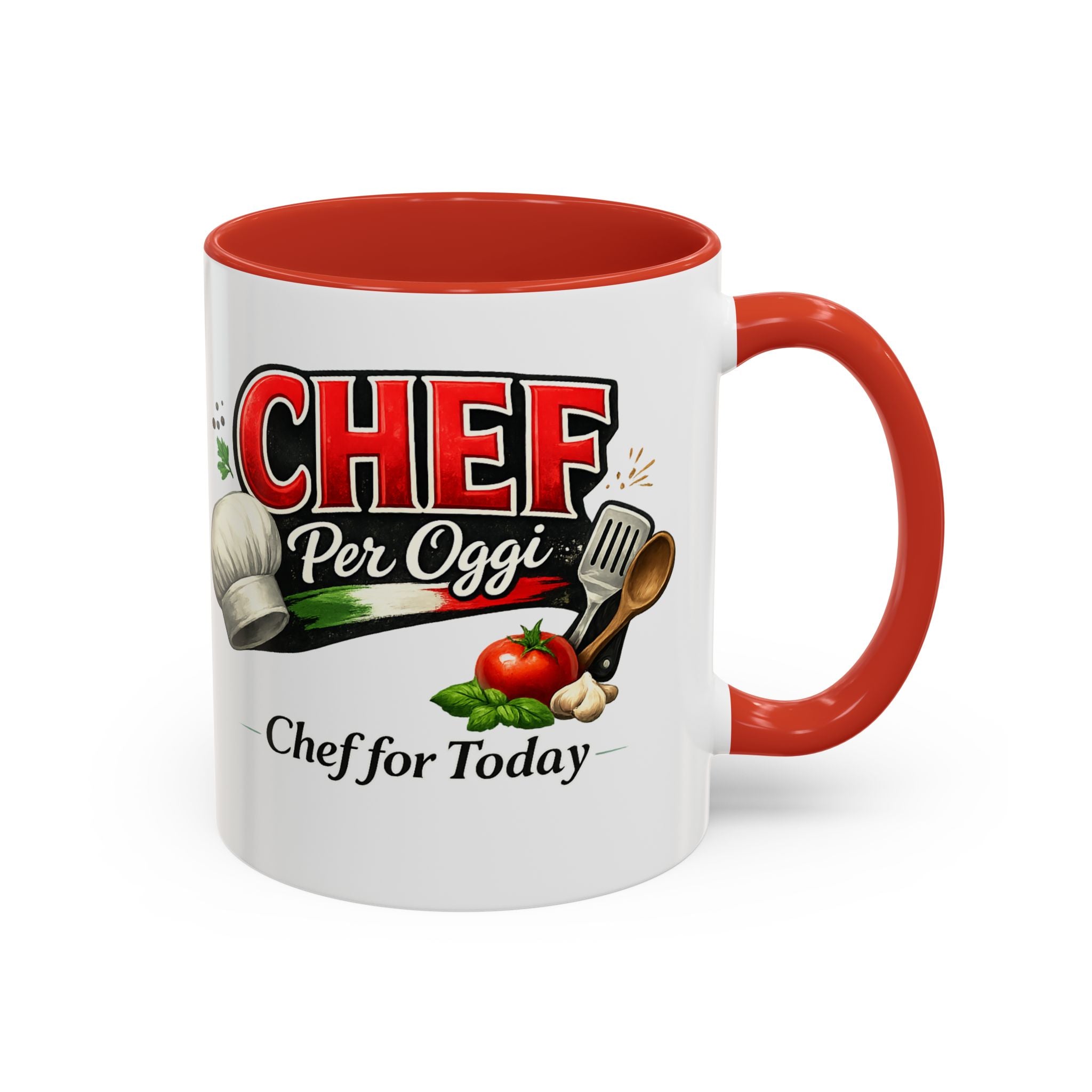 Chef Per Oggi Tasse Italienisches Kochgeschenk Chef für heute Kaffeetasse Küchenbecher Italienisches Kochgeschenk Feinschmeckergeschenk 325 ml oder 444 ml