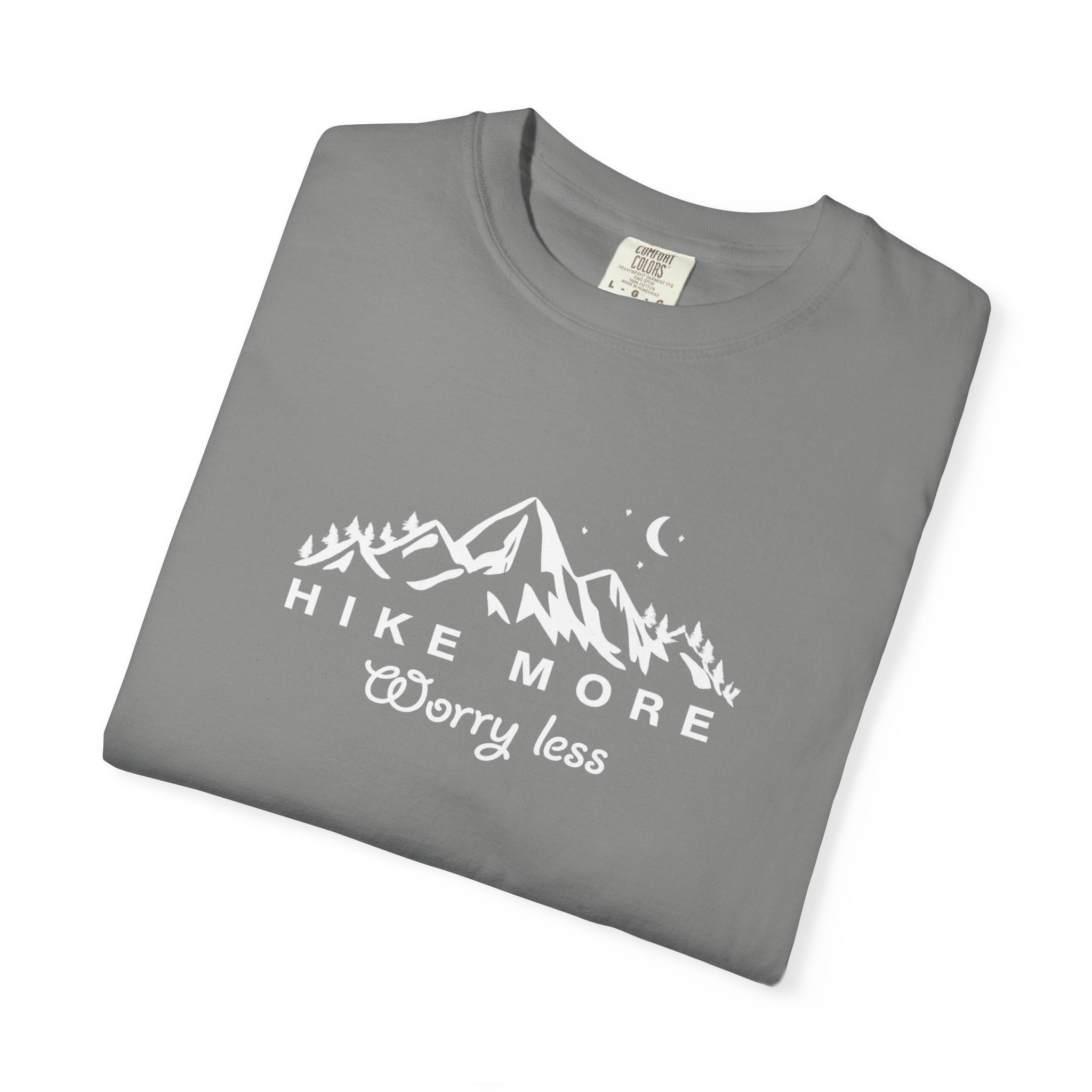 Hike More Worry Less Shirt Hiking TShirt Outdoor Adventure Tee Mountain Nature Lover Gift Hiking Tee 7 colors 100% cotton