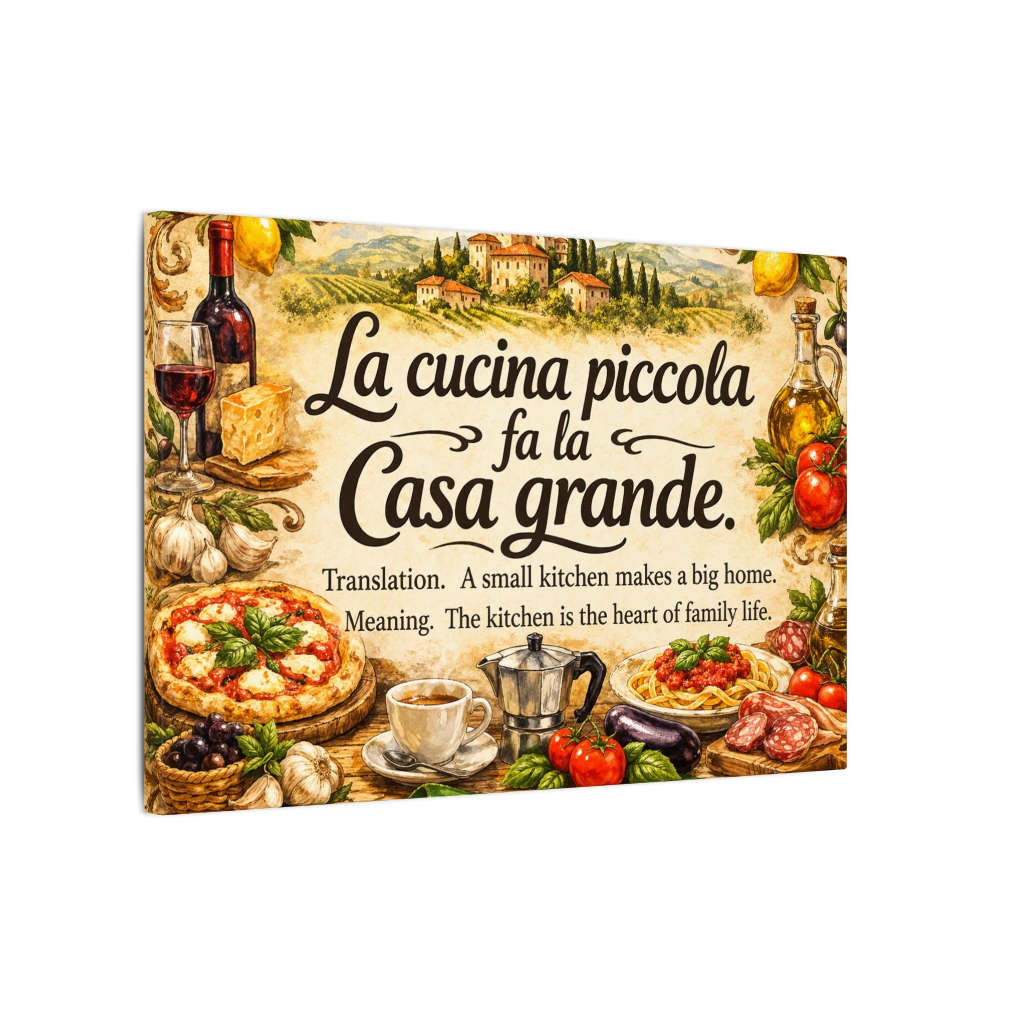 Vintage Italian Kitchen Wall Art Canvas La Cucina Italian Bistro Decor Farmhouse Kitchen Canvas Italian Style Wall Art 7 Sizes