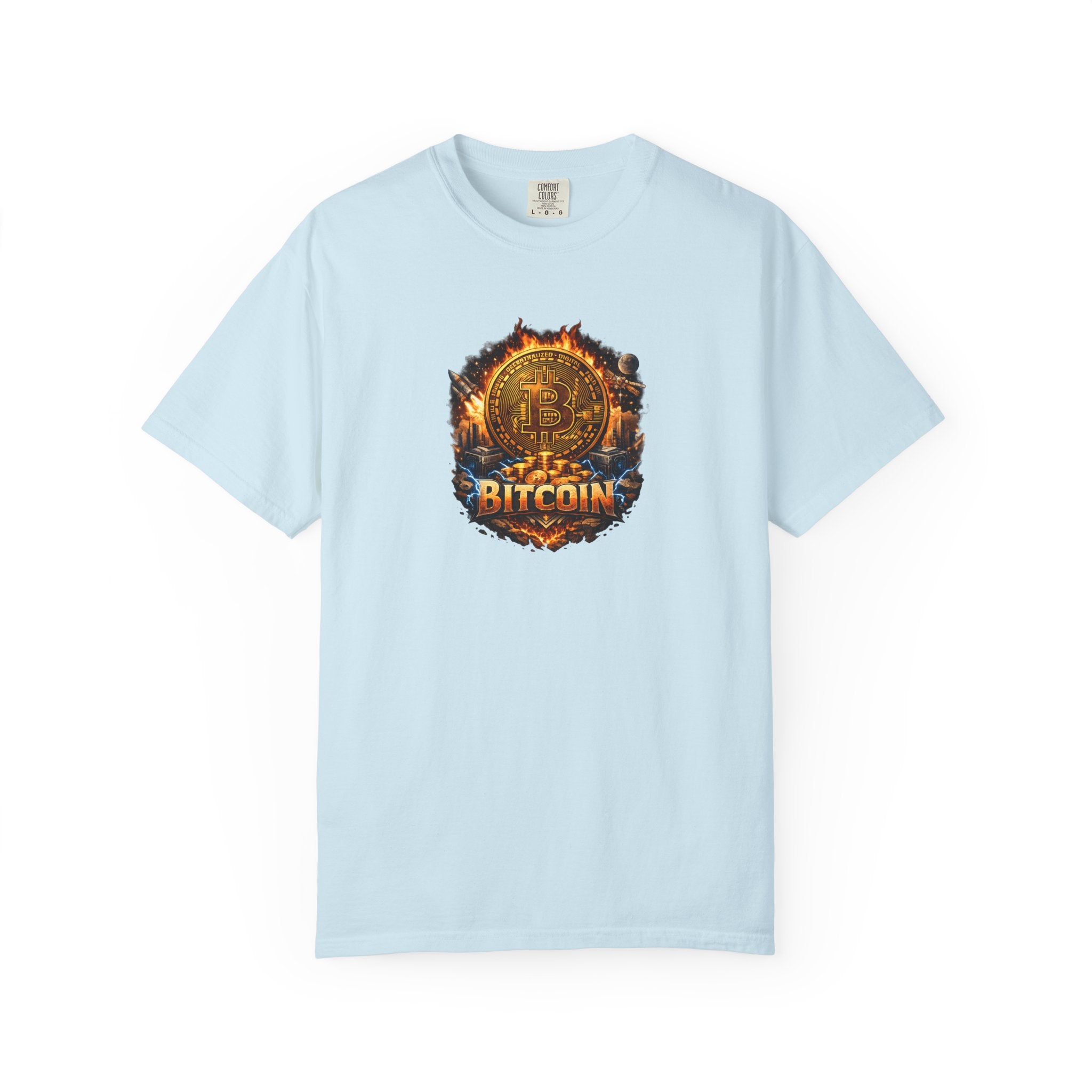Bitcoin Flame Logo T-shirt Crypto Graphic Tee Digital Currency Design 12 colors 100% cotton