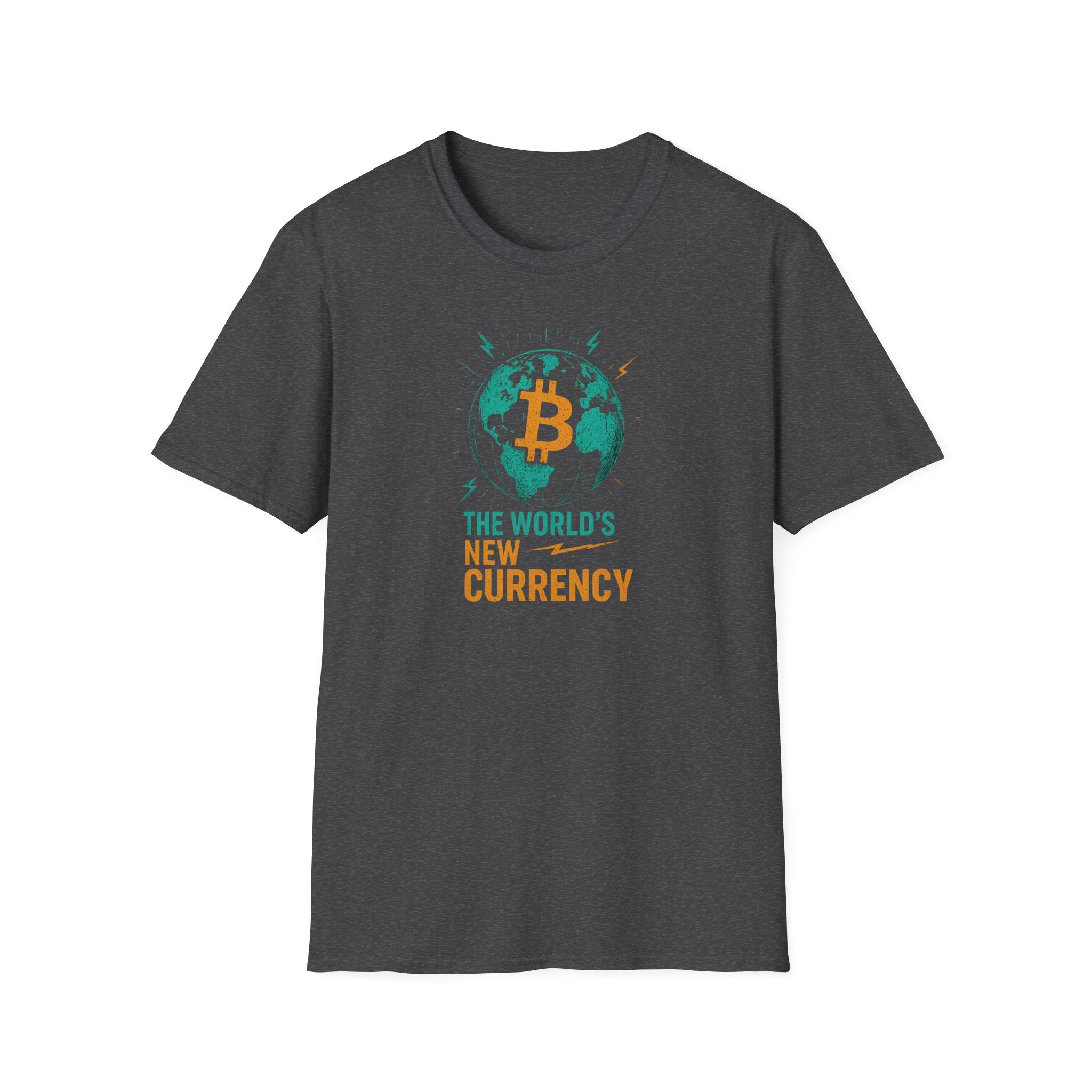 Sats and Stripes Bitcoin World Currency T-Shirt Heather Gray