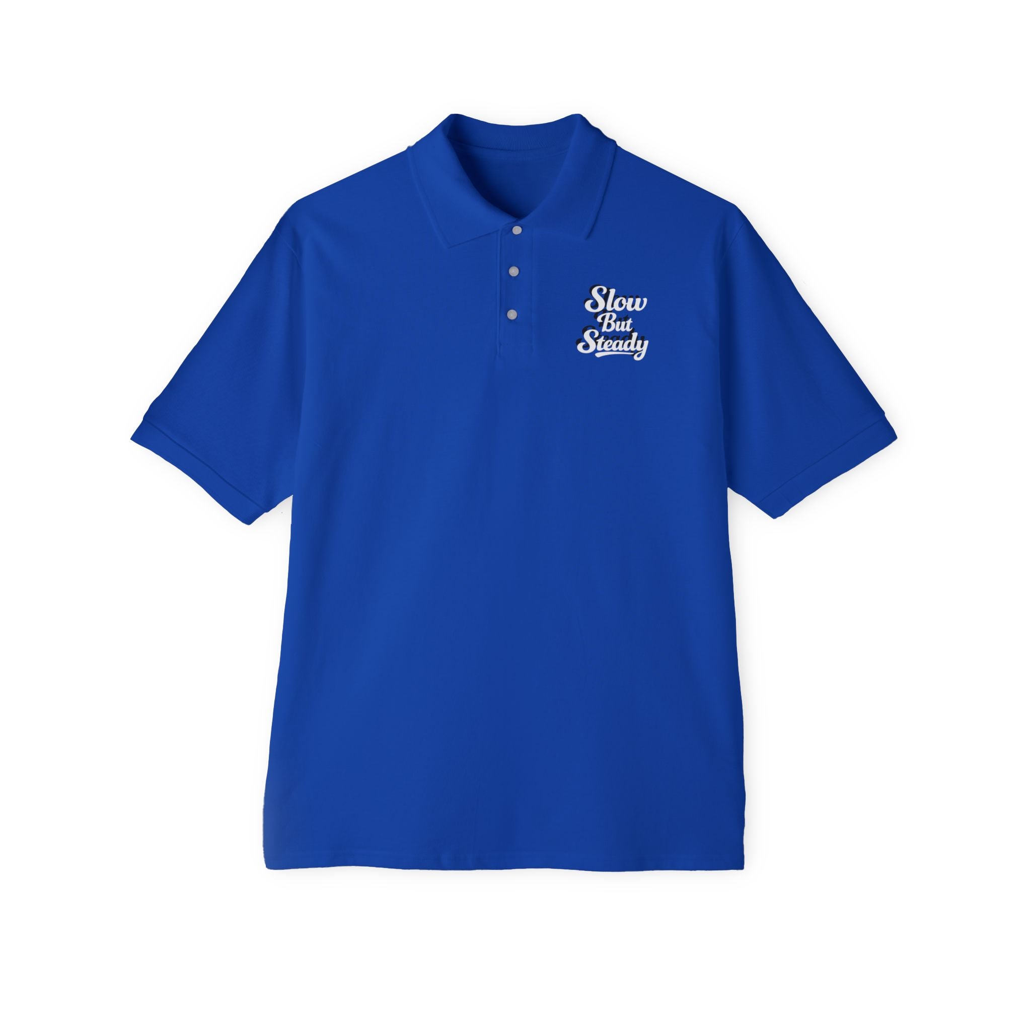 Slow But Steady Polo Shirt Motivational Polo Casual Graphic Polo Gift for Him Comfortable Everyday Shirt 6 colors 100% cotton