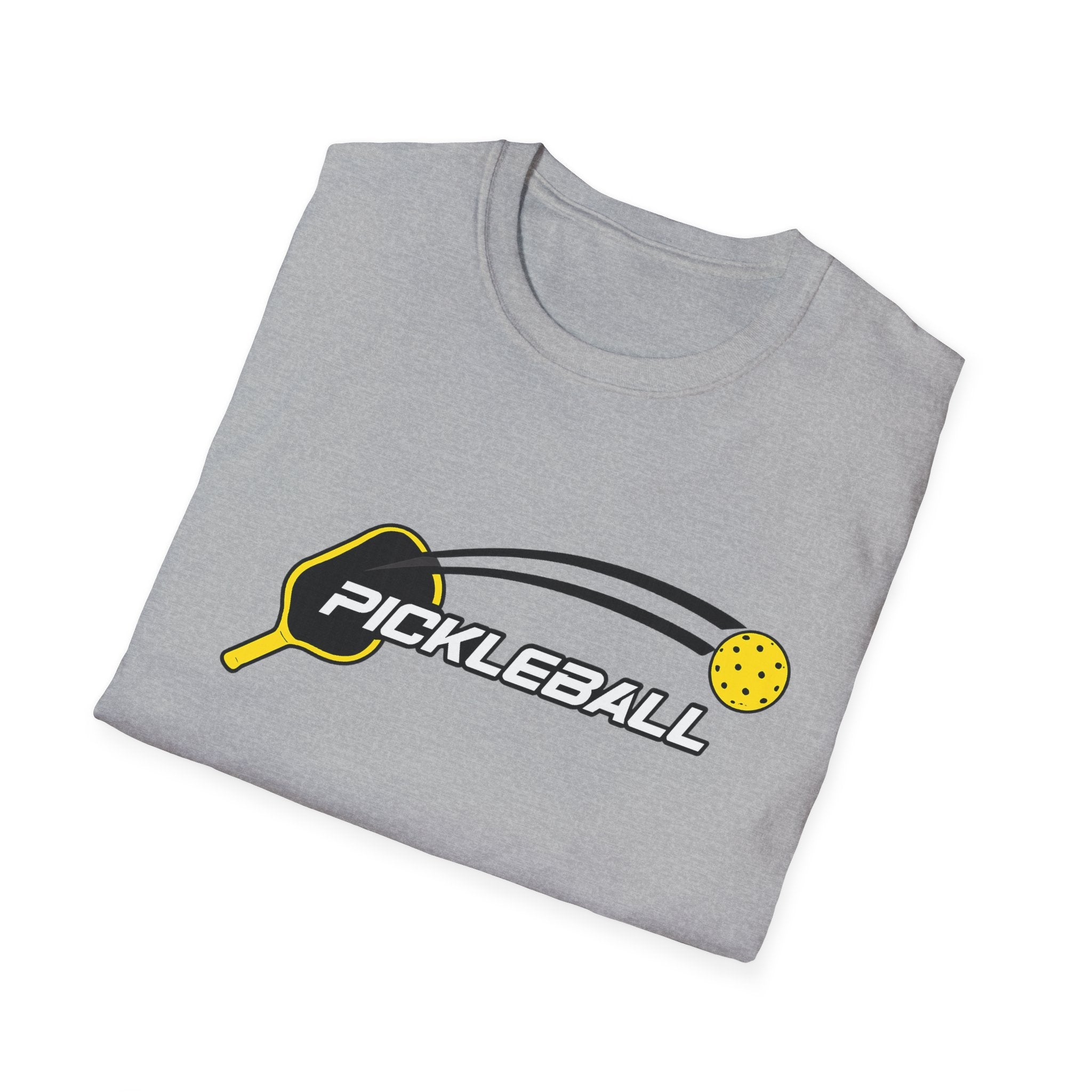 Sats and Stripes Pickleball T-Shirt for Players and Court Legends Pickleball Gift Court Life Grey Folded